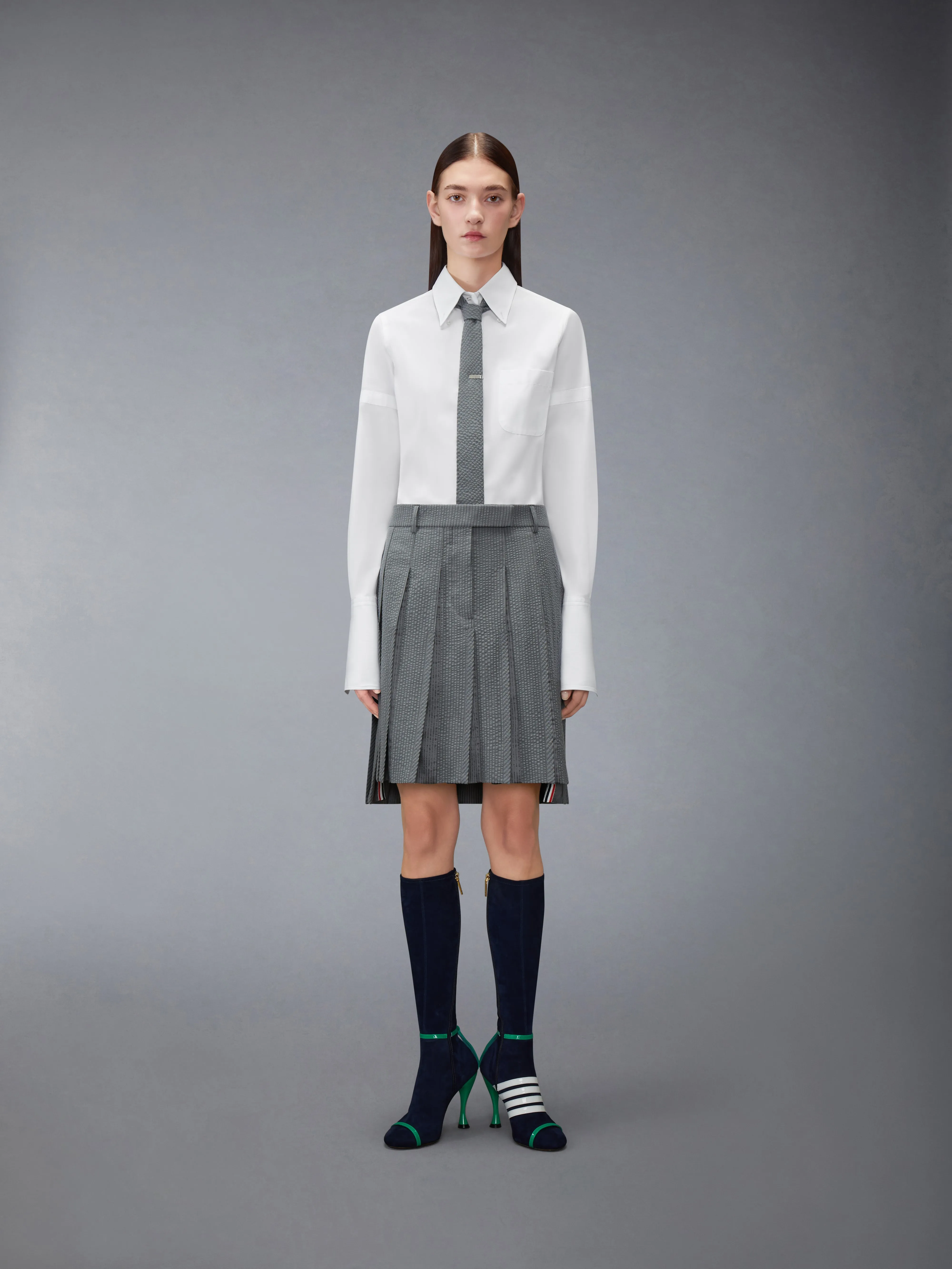SOLID POPLIN ARMBAND FRENCH CUFF SHIRT sold by Thom Browne product image thumbnail 4
