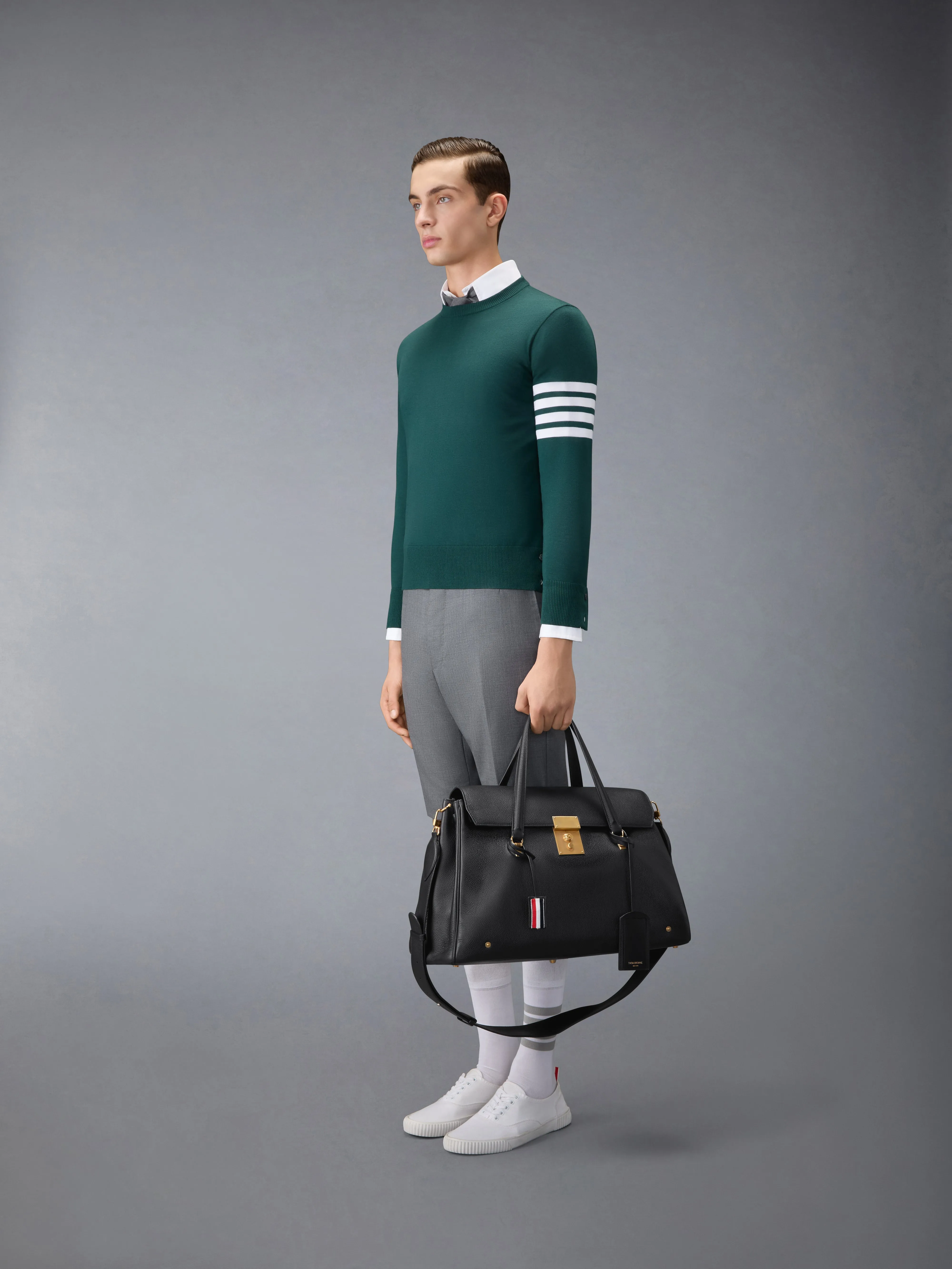 BOLTON WEEKENDER BAG IN SOFT PEBBLE GRAIN LEATHER sold by Thom Browne product image thumbnail 4