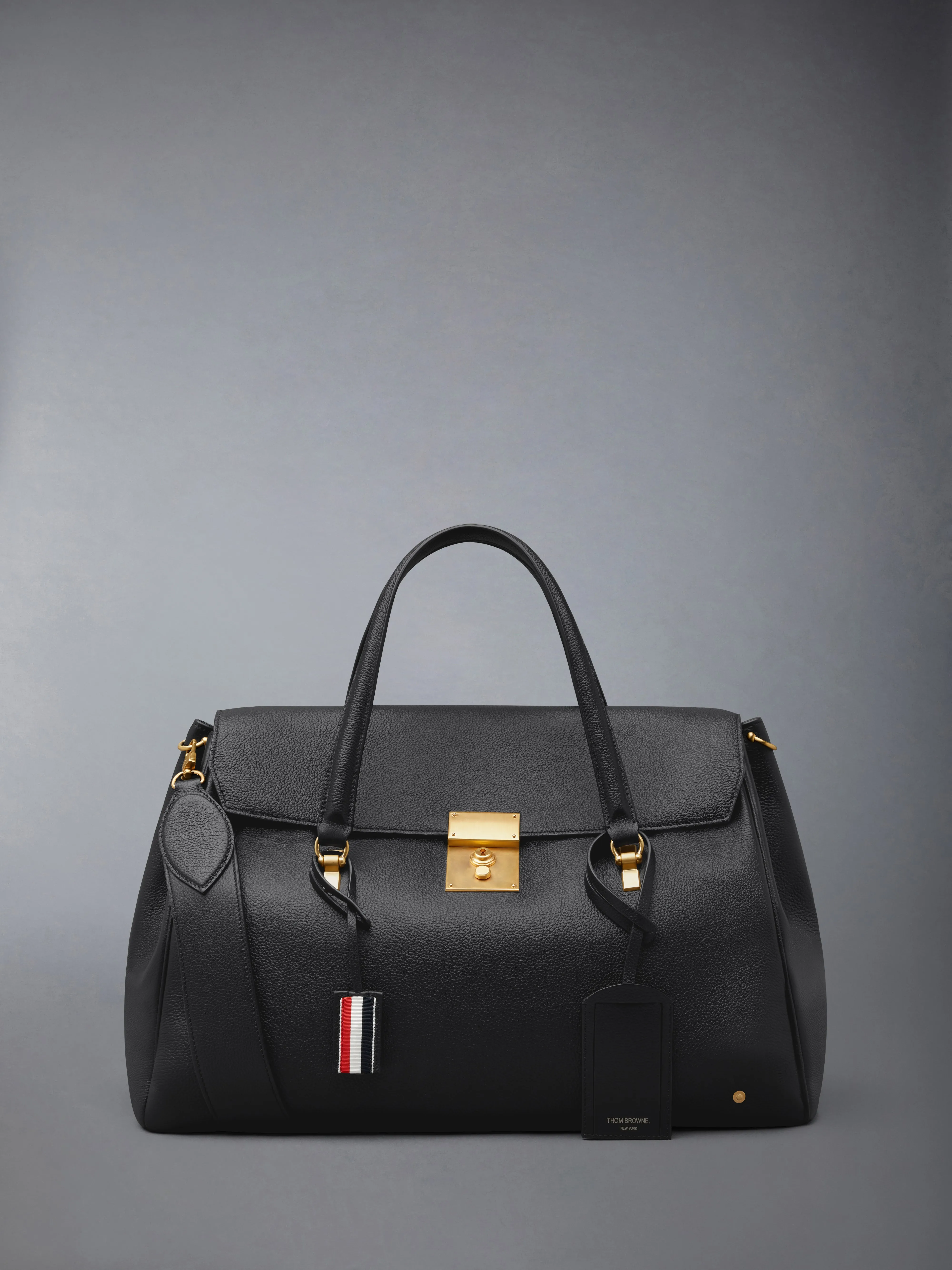 BOLTON WEEKENDER BAG IN SOFT PEBBLE GRAIN LEATHER sold by Thom Browne