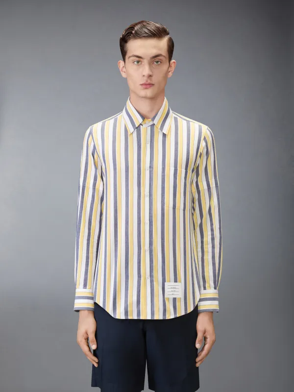 MADRAS COTTON REPP STRIPE ARMBAND SHIRT made by Thom Browne