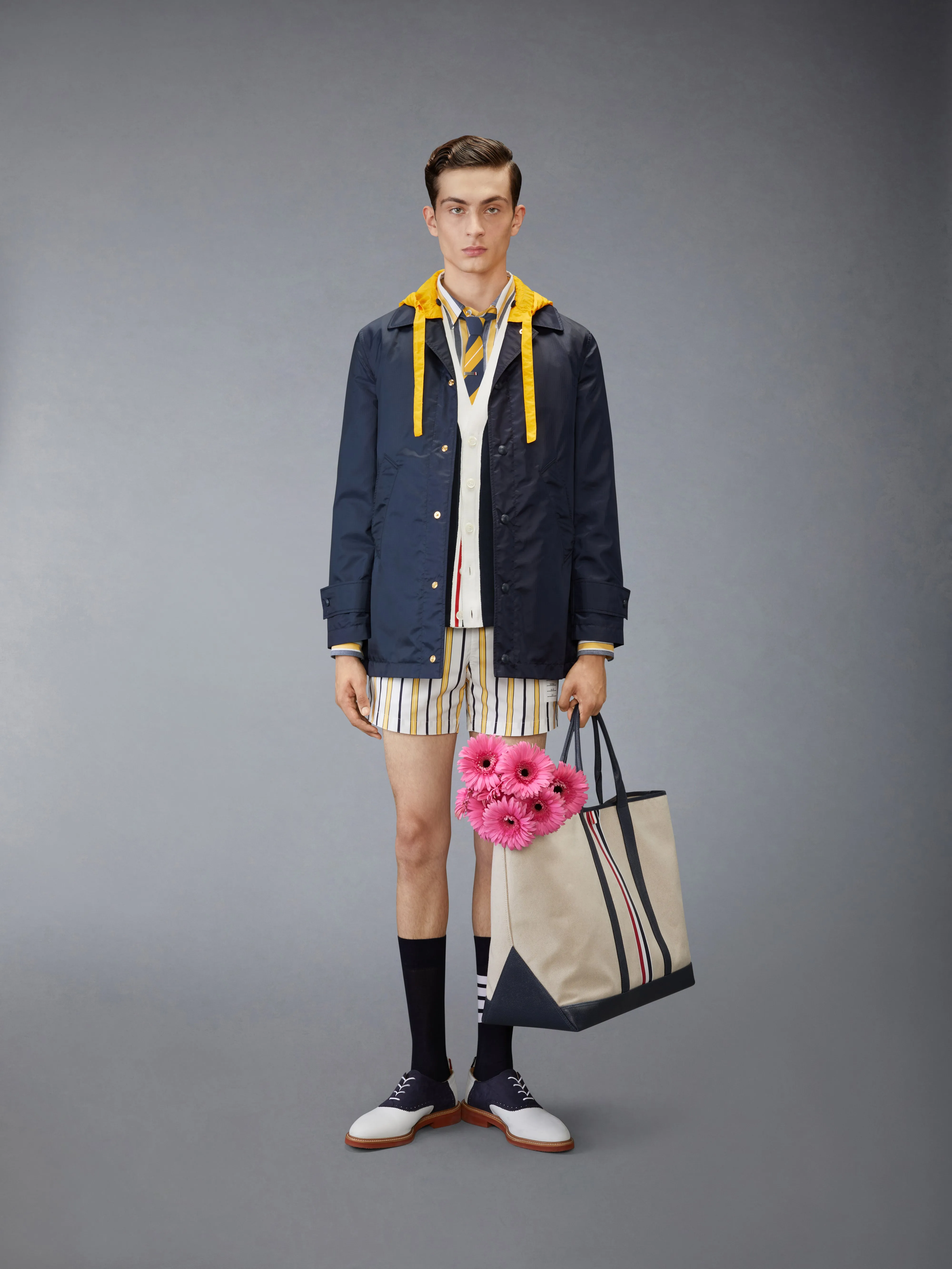 MADRAS COTTON REPP STRIPE ARMBAND SHIRT sold by Thom Browne product image thumbnail 4