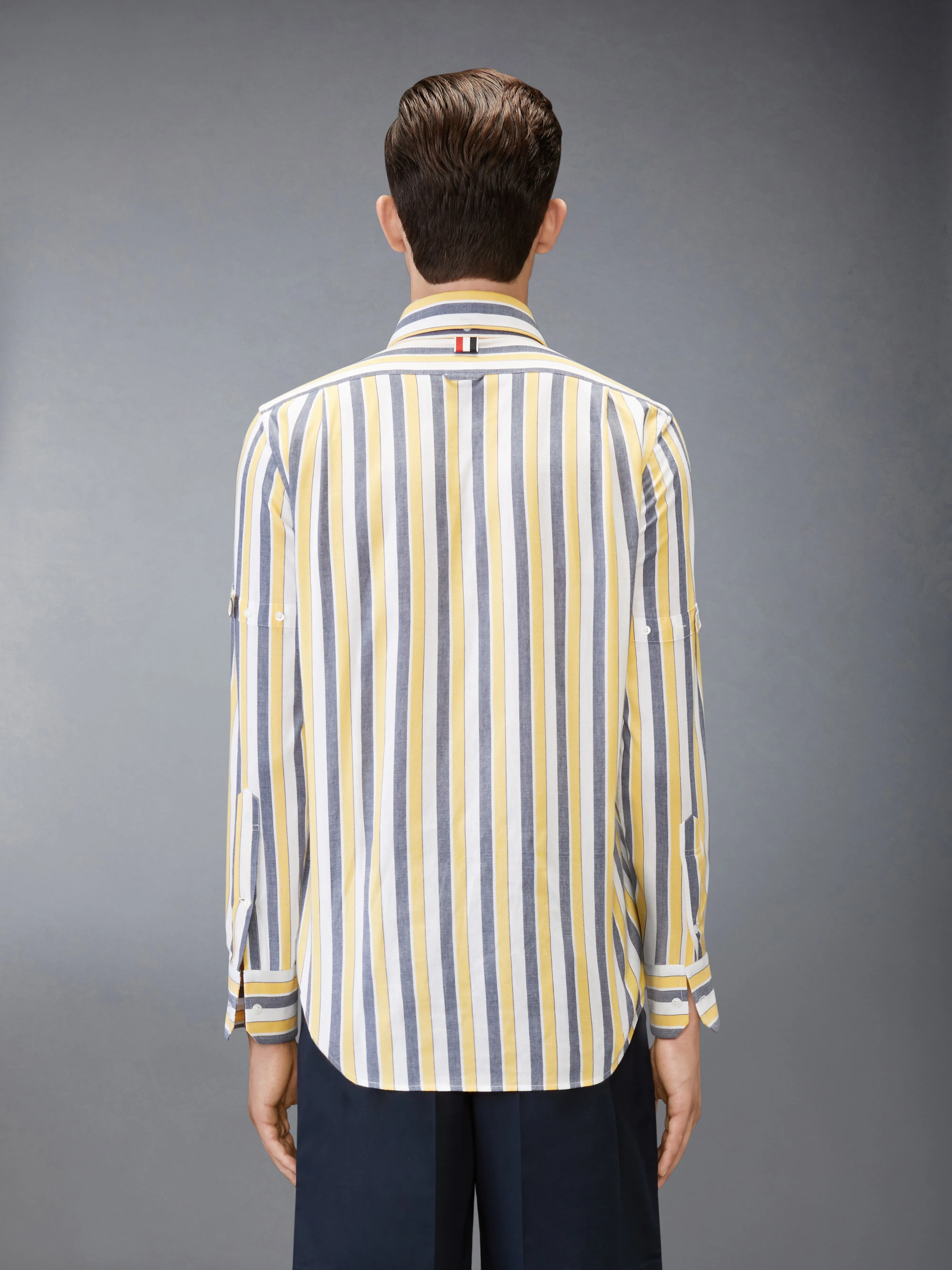 MADRAS COTTON REPP STRIPE ARMBAND SHIRT sold by Thom Browne product image thumbnail 3