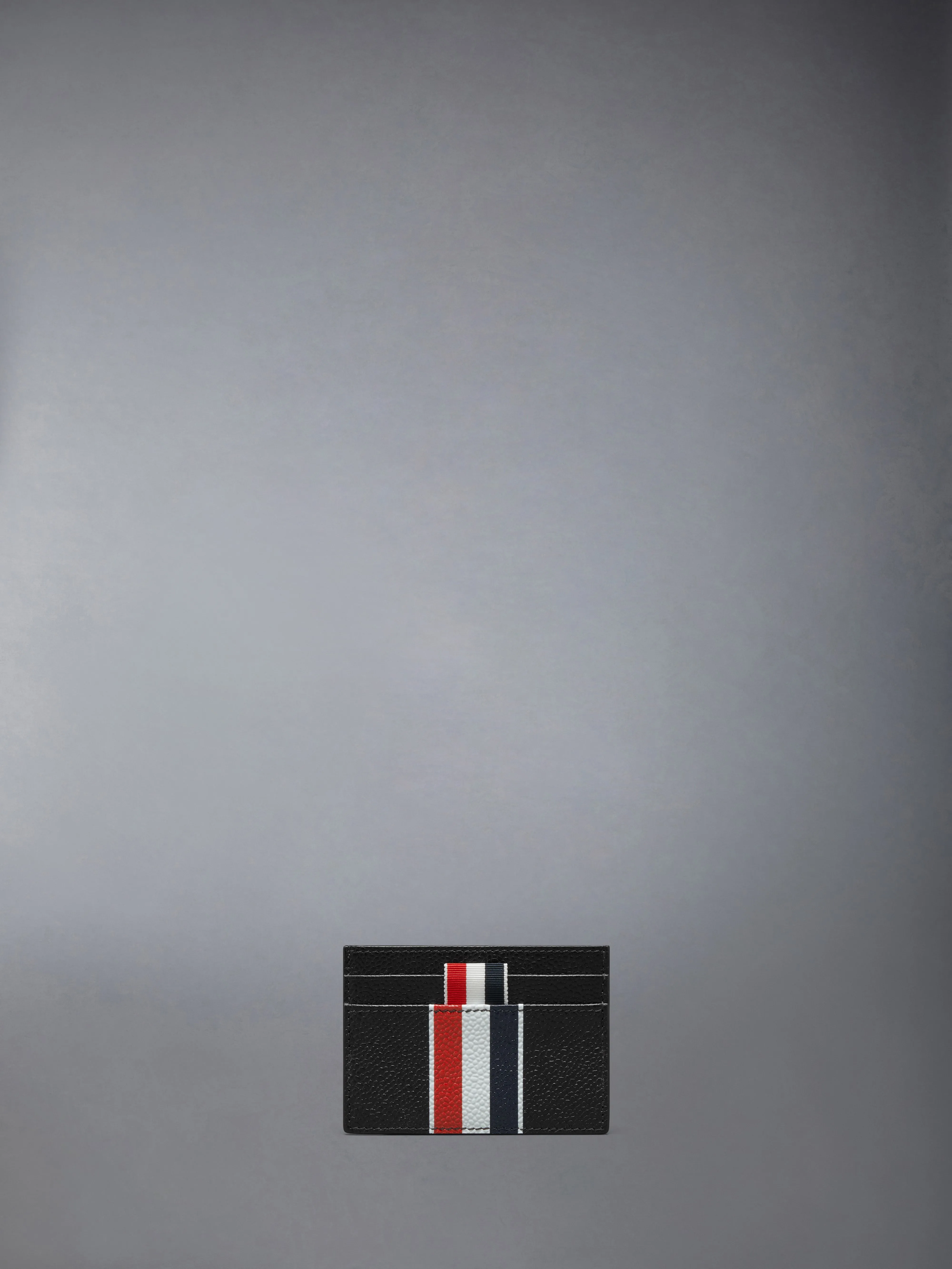 PEBBLE GRAIN RWB STRIPE DOUBLE SIDED CARD HOLDER sold by Thom Browne
