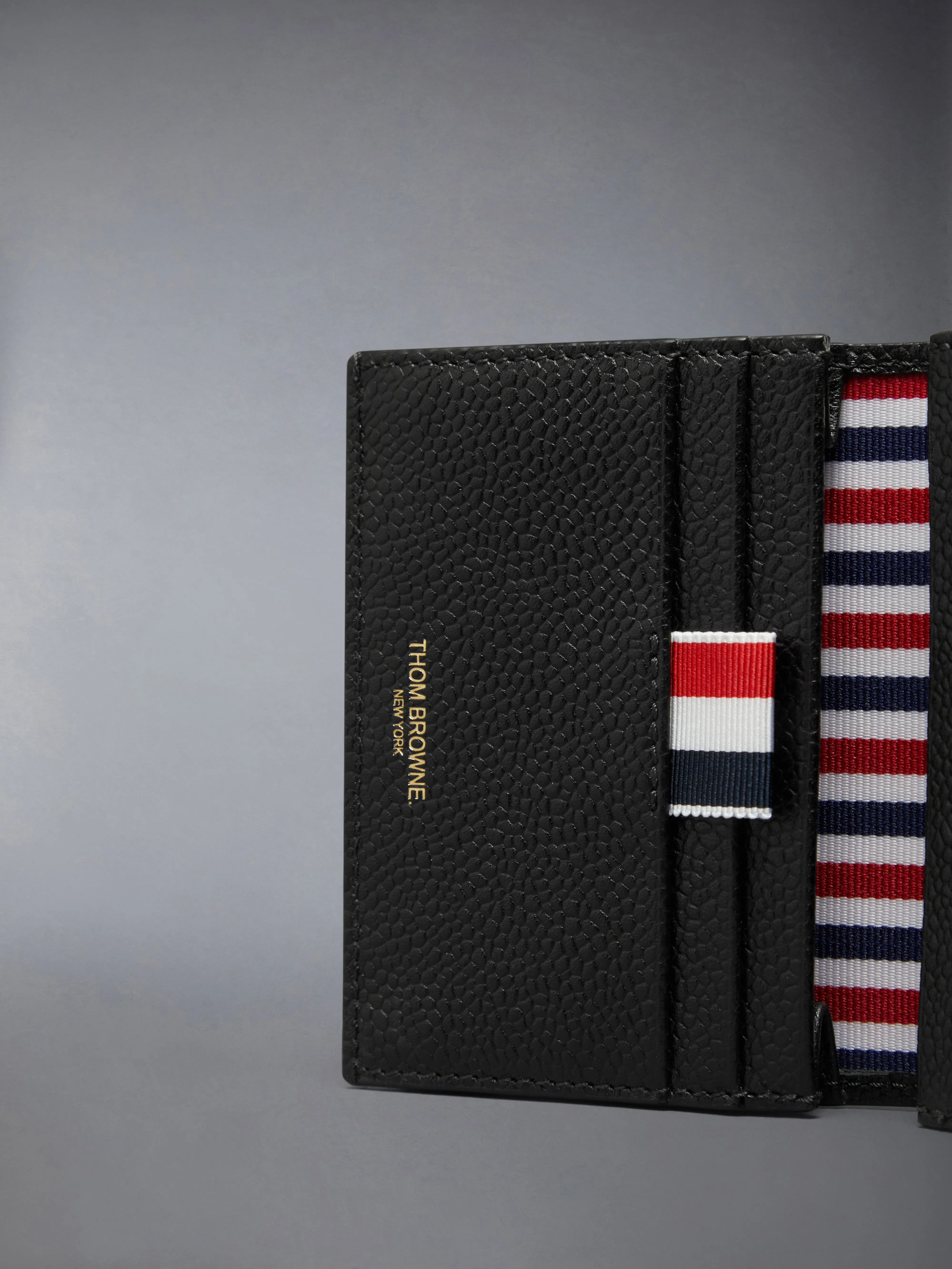PEBBLE GRAIN RWB STRIPE DOUBLE CARD HOLDER sold by Thom Browne product image thumbnail 4