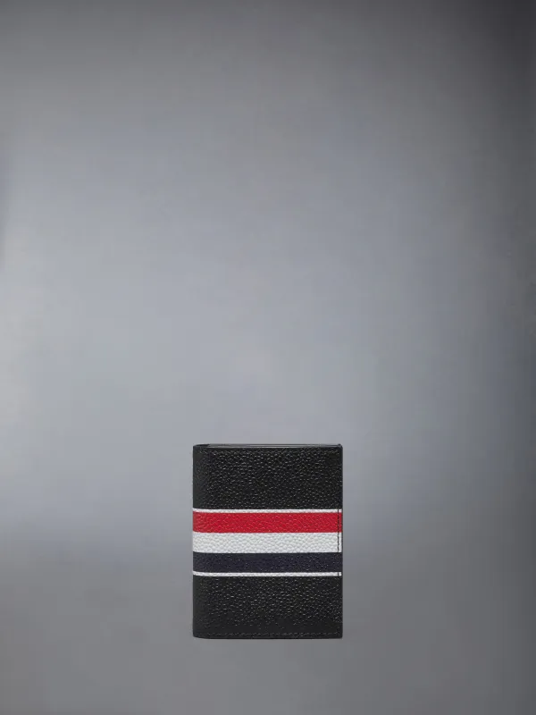 PEBBLE GRAIN RWB STRIPE DOUBLE CARD HOLDER made by Thom Browne