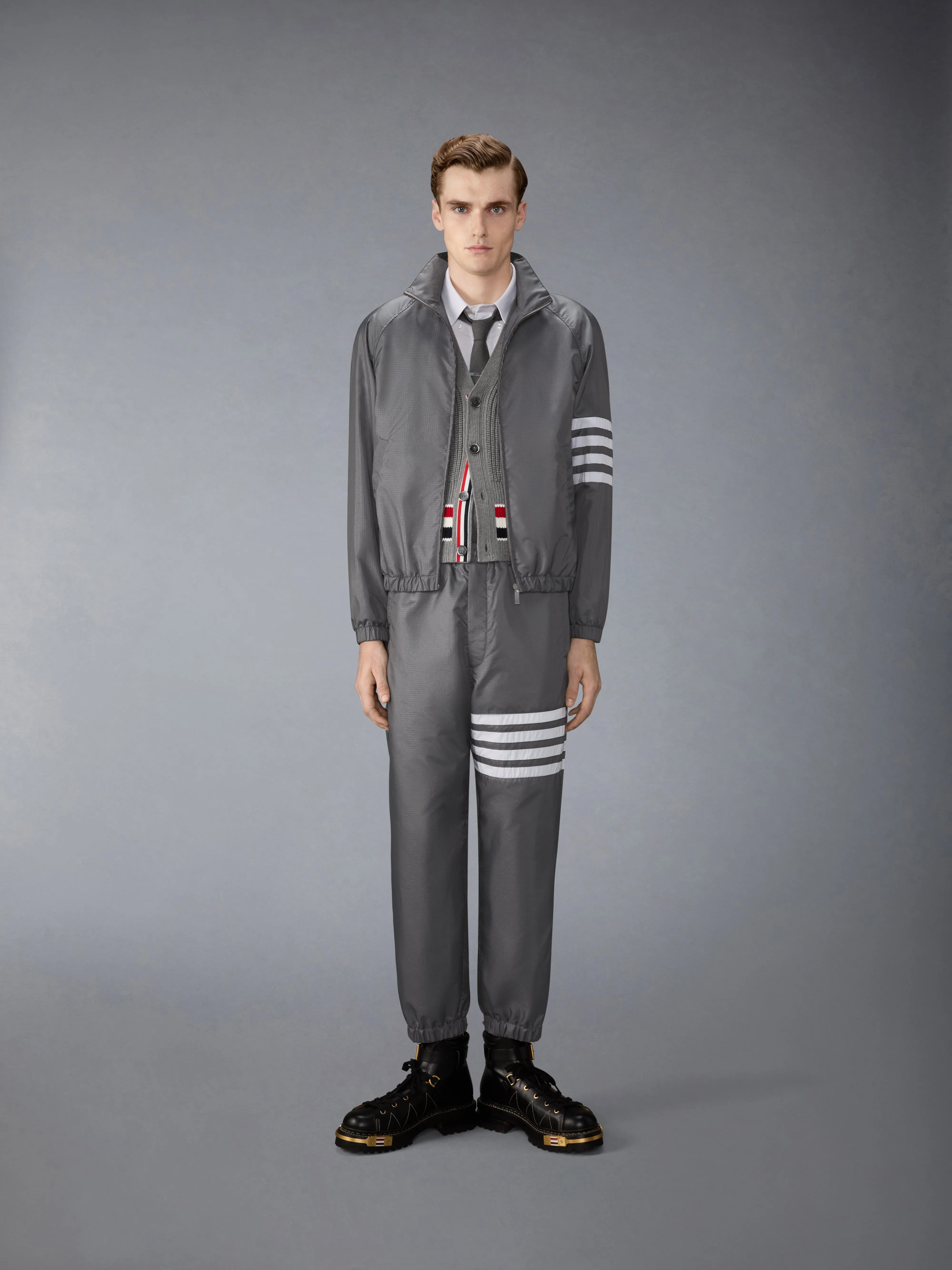 SHINY RIPSTOP 4-BAR TRACK PANTS sold by Thom Browne product image thumbnail 2