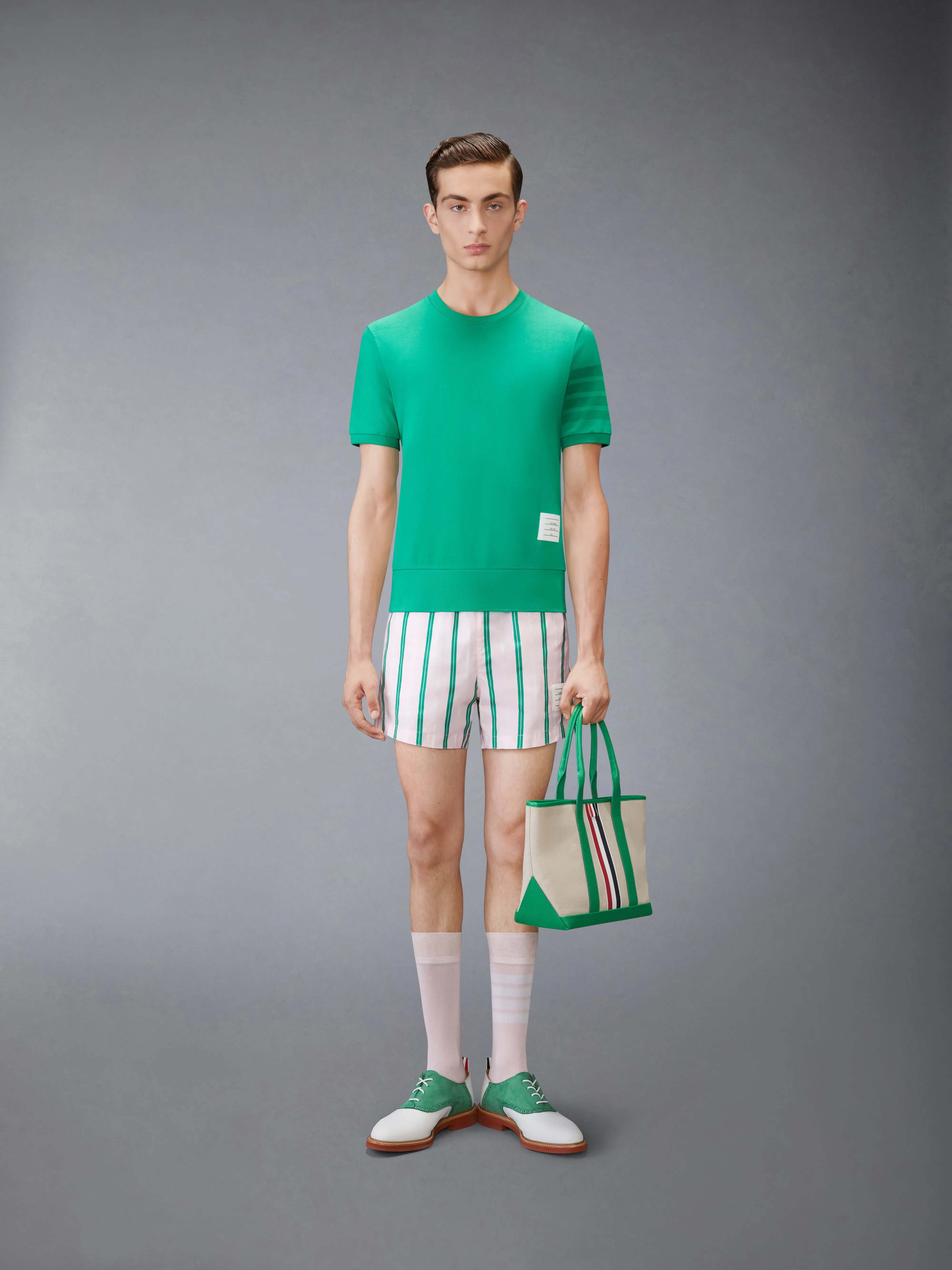 COTTON JERSEY 4-BAR TEE sold by Thom Browne product image thumbnail 3