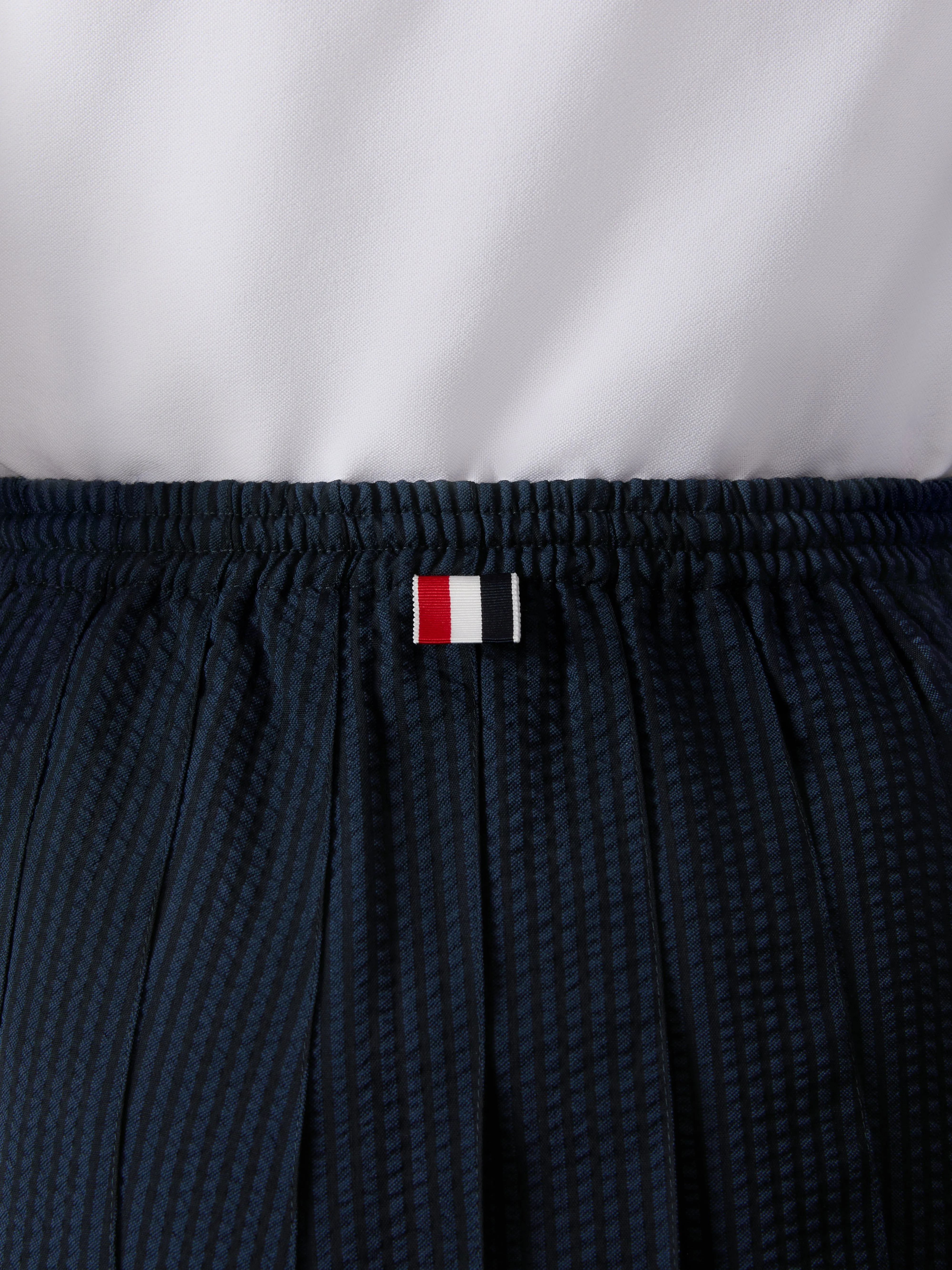 WOOL SEERSUCKER DRAWSTRING PLEATED MINI SKIRT sold by Thom Browne product image thumbnail 5