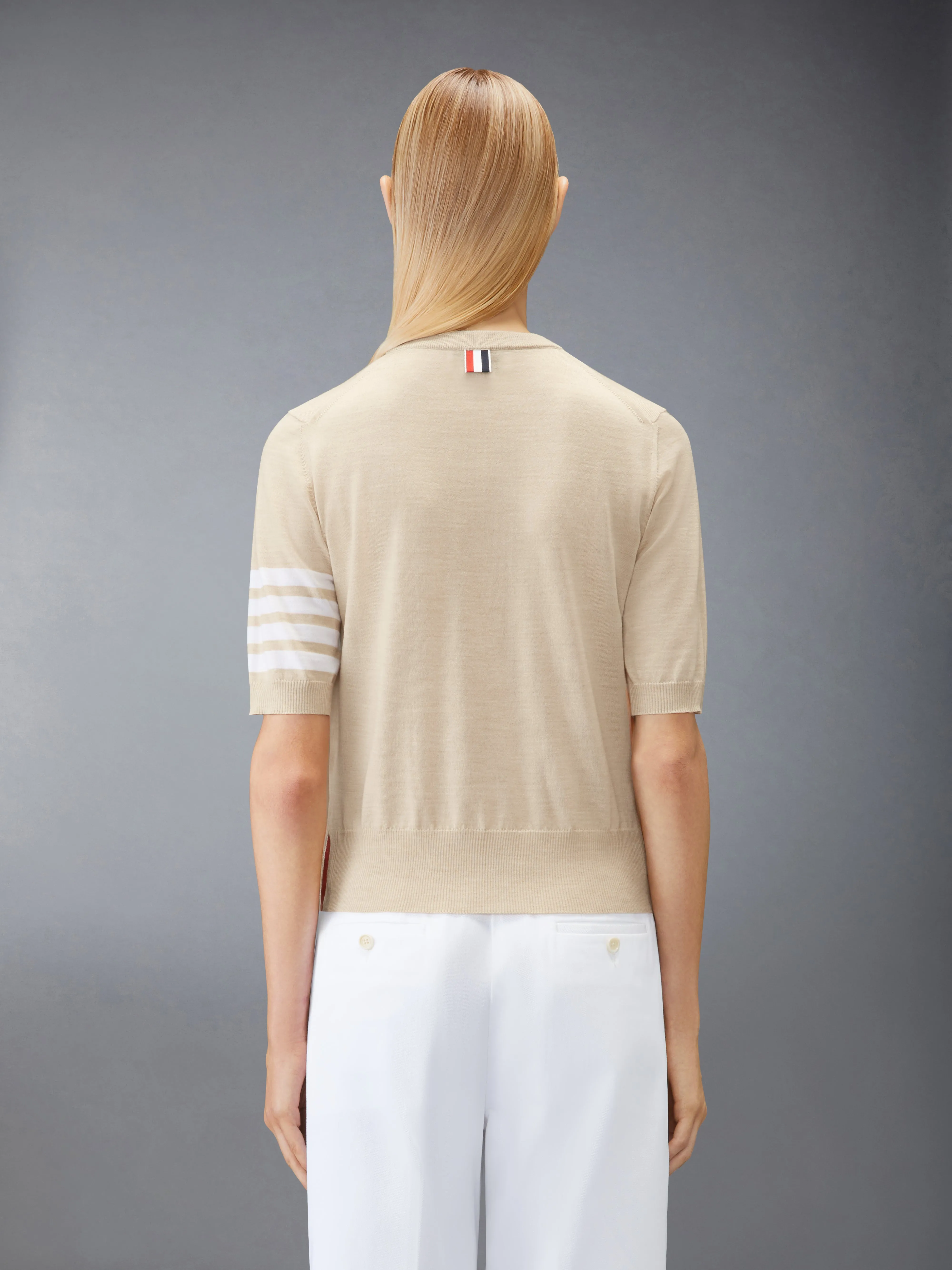 FINE MERINO WOOL 4-BAR TEE sold by Thom Browne product image thumbnail 2