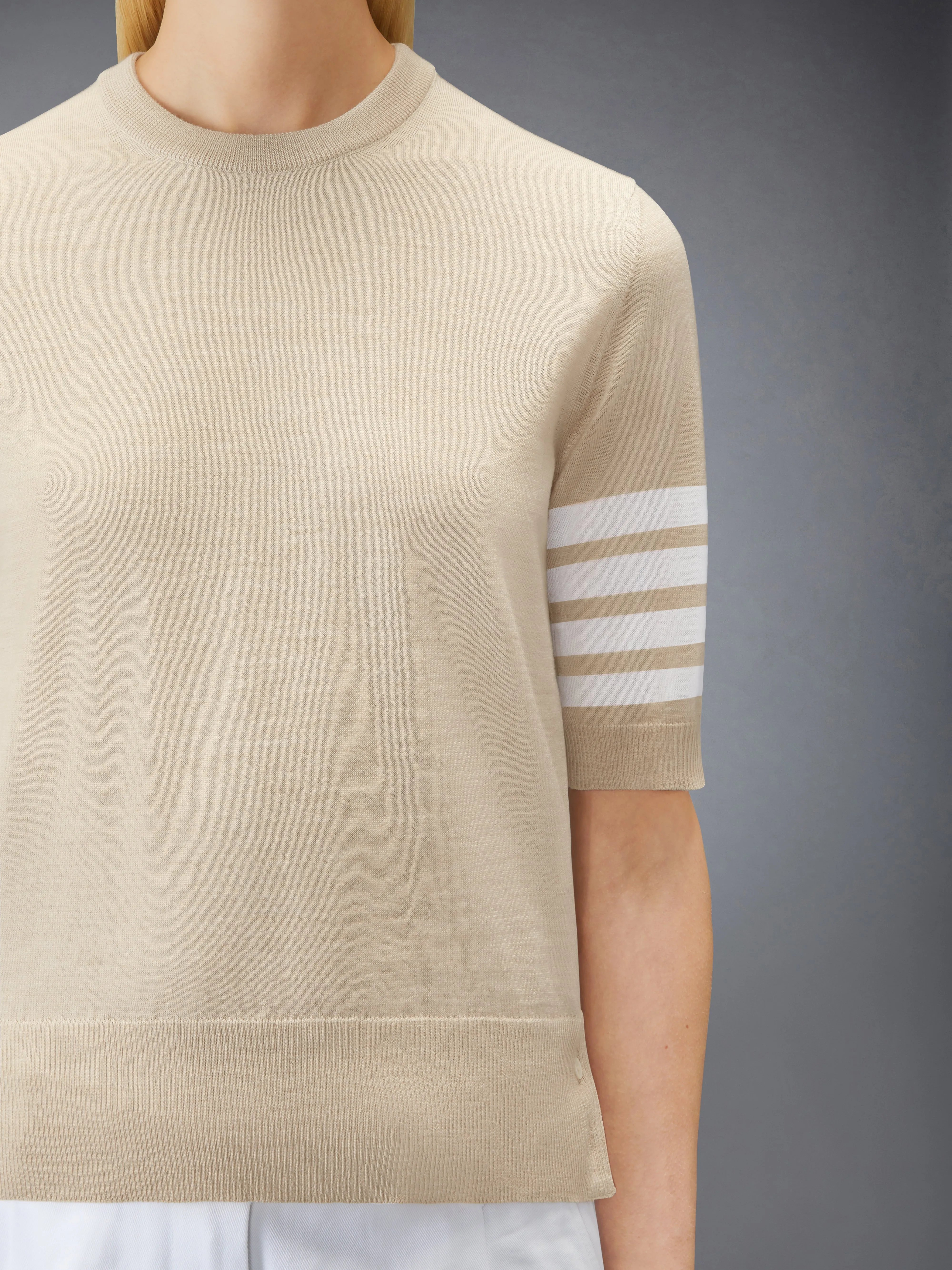 FINE MERINO WOOL 4-BAR TEE sold by Thom Browne product image thumbnail 5