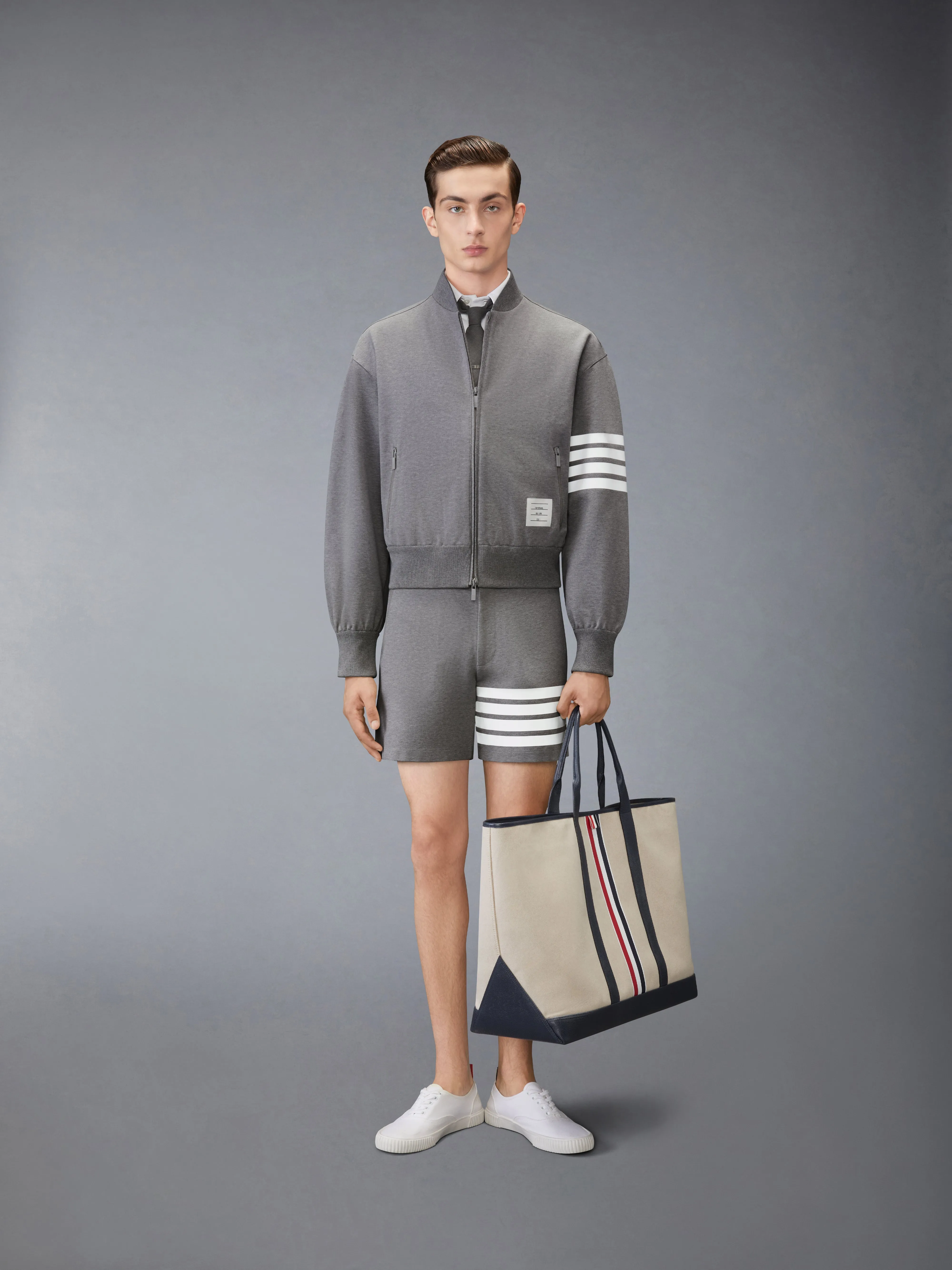 3M REFLECTIVE 4-BAR TECH BOMBER sold by Thom Browne product image thumbnail 3