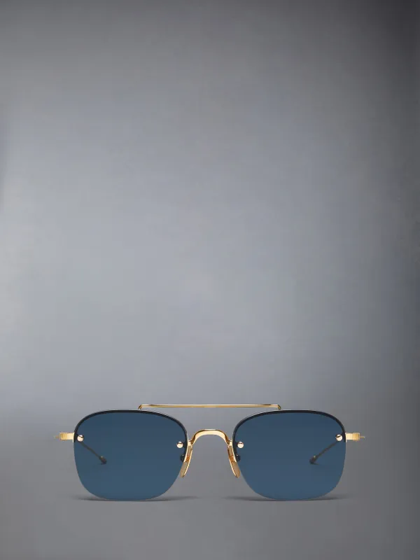 TITANIUM SEMI RIMLESS PILOT SUNGLASSES made by Thom Browne