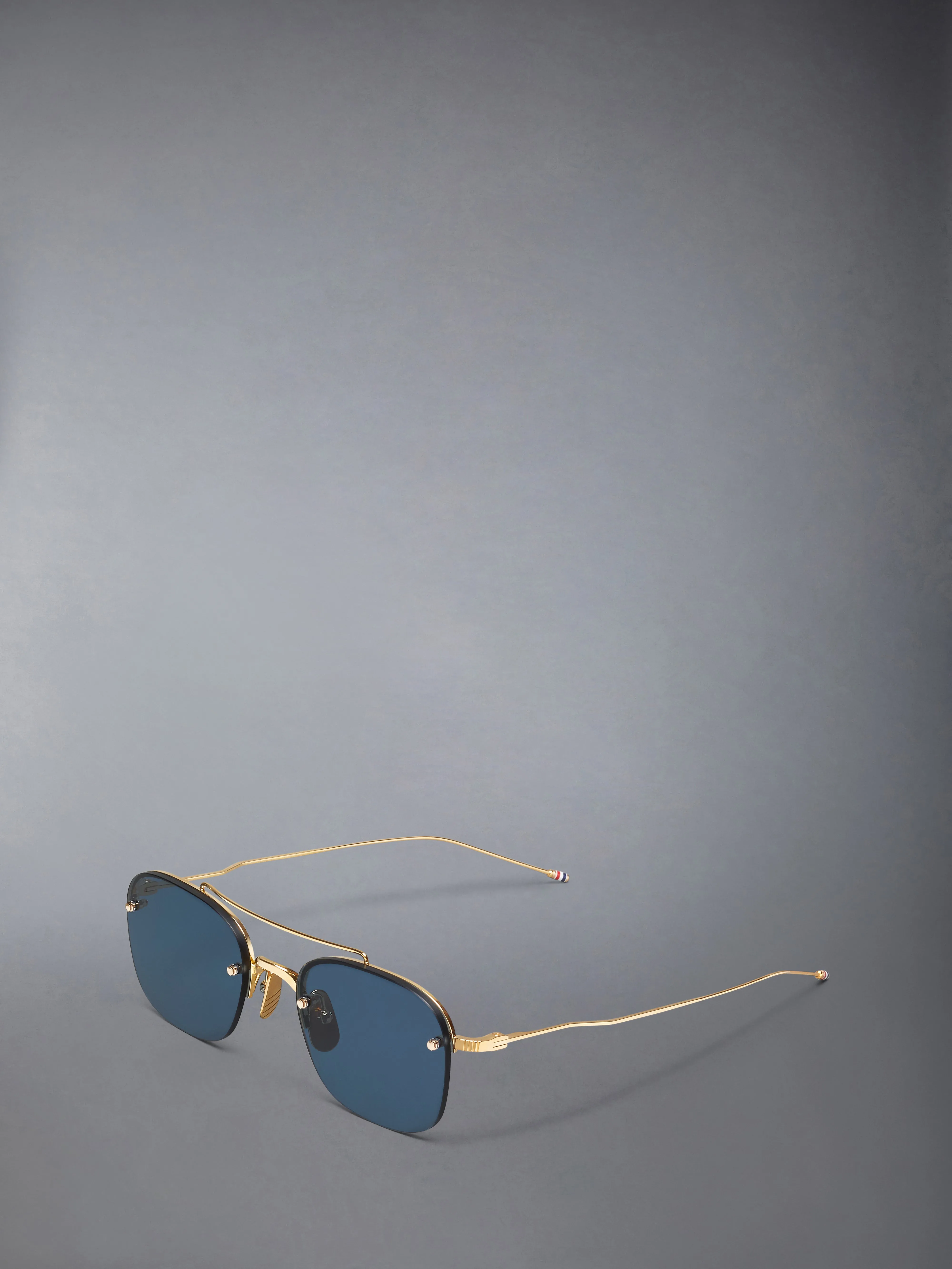 TITANIUM SEMI RIMLESS PILOT SUNGLASSES sold by Thom Browne product image thumbnail 2