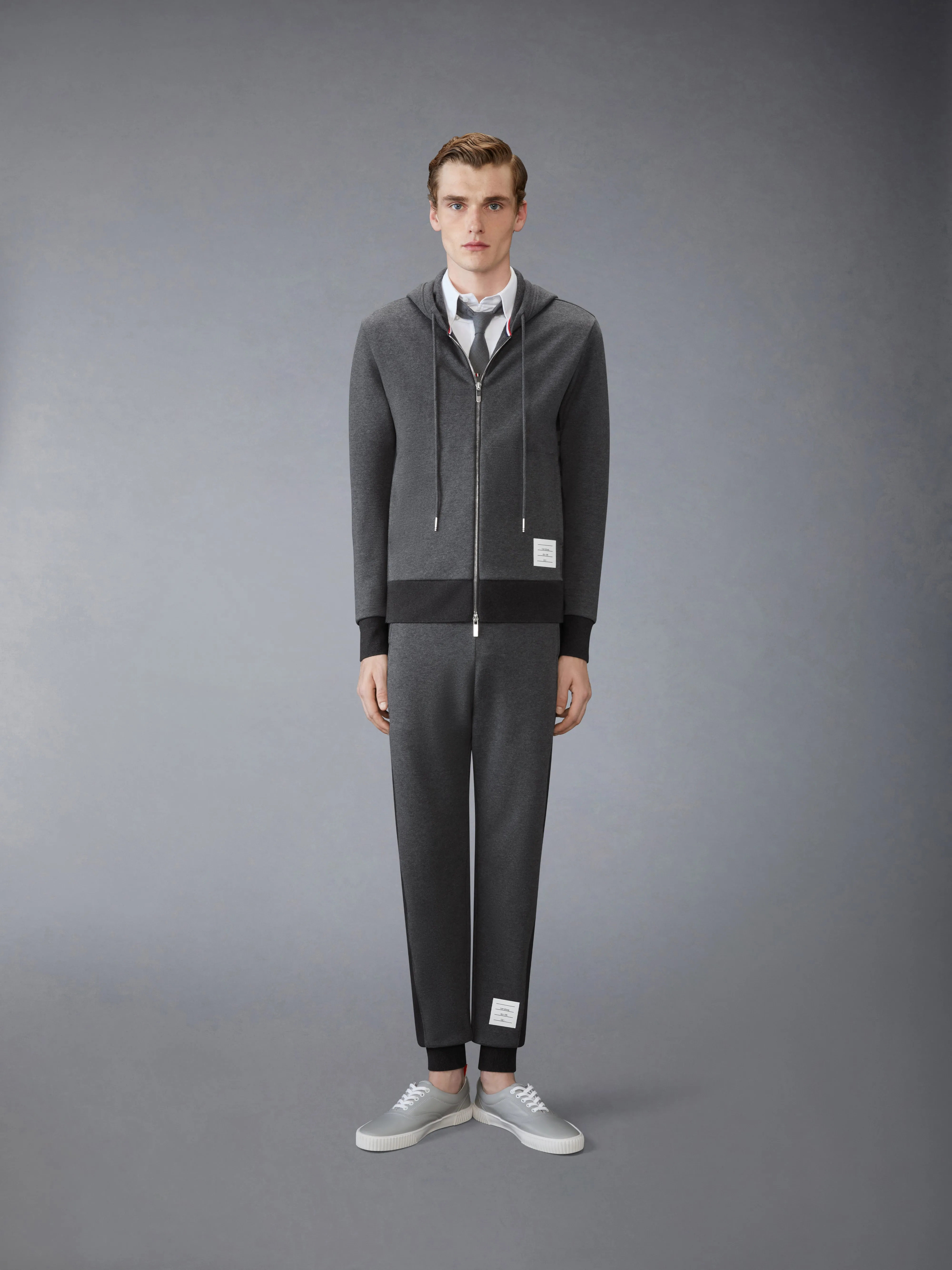 SOLID LOOPBACK JERSEY 4-BAR SWEATPANTS sold by Thom Browne product image thumbnail 3