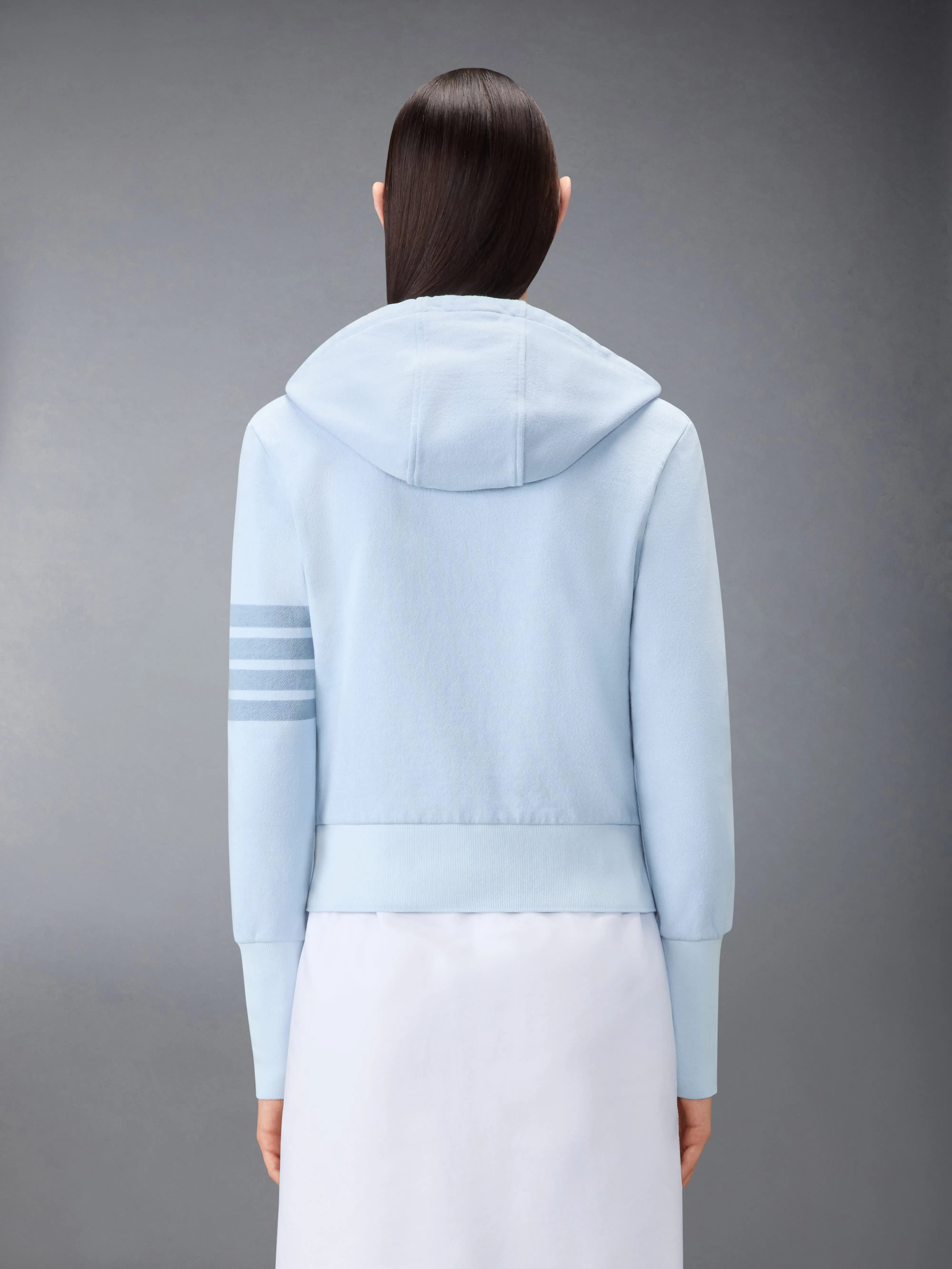 LOOPBACK 4-BAR SHRUNKEN HOODIE sold by Thom Browne product image thumbnail 2