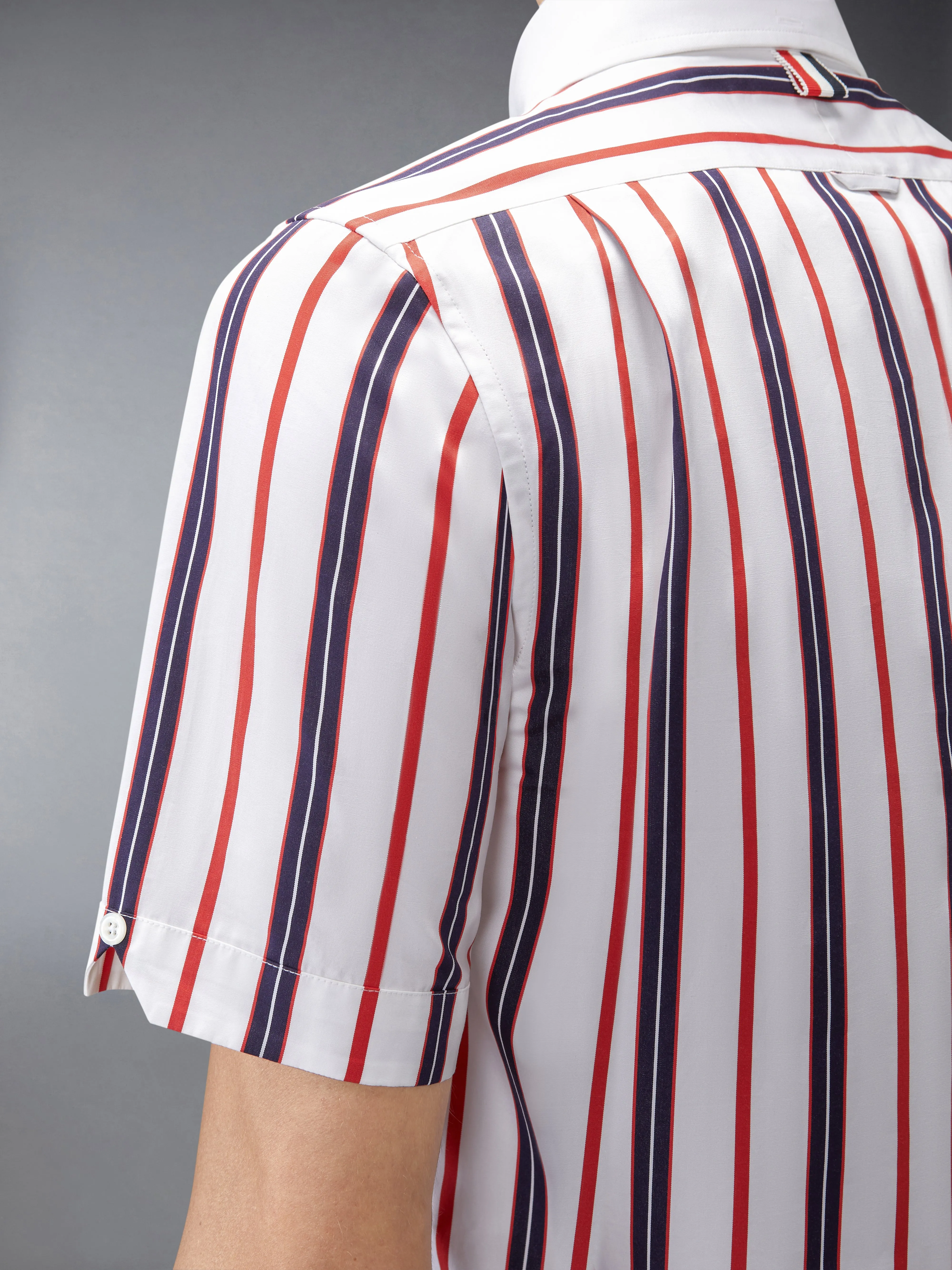 REPP STRIPE POPLIN SHORT SLEEVE SHIRT sold by Thom Browne product image thumbnail 5