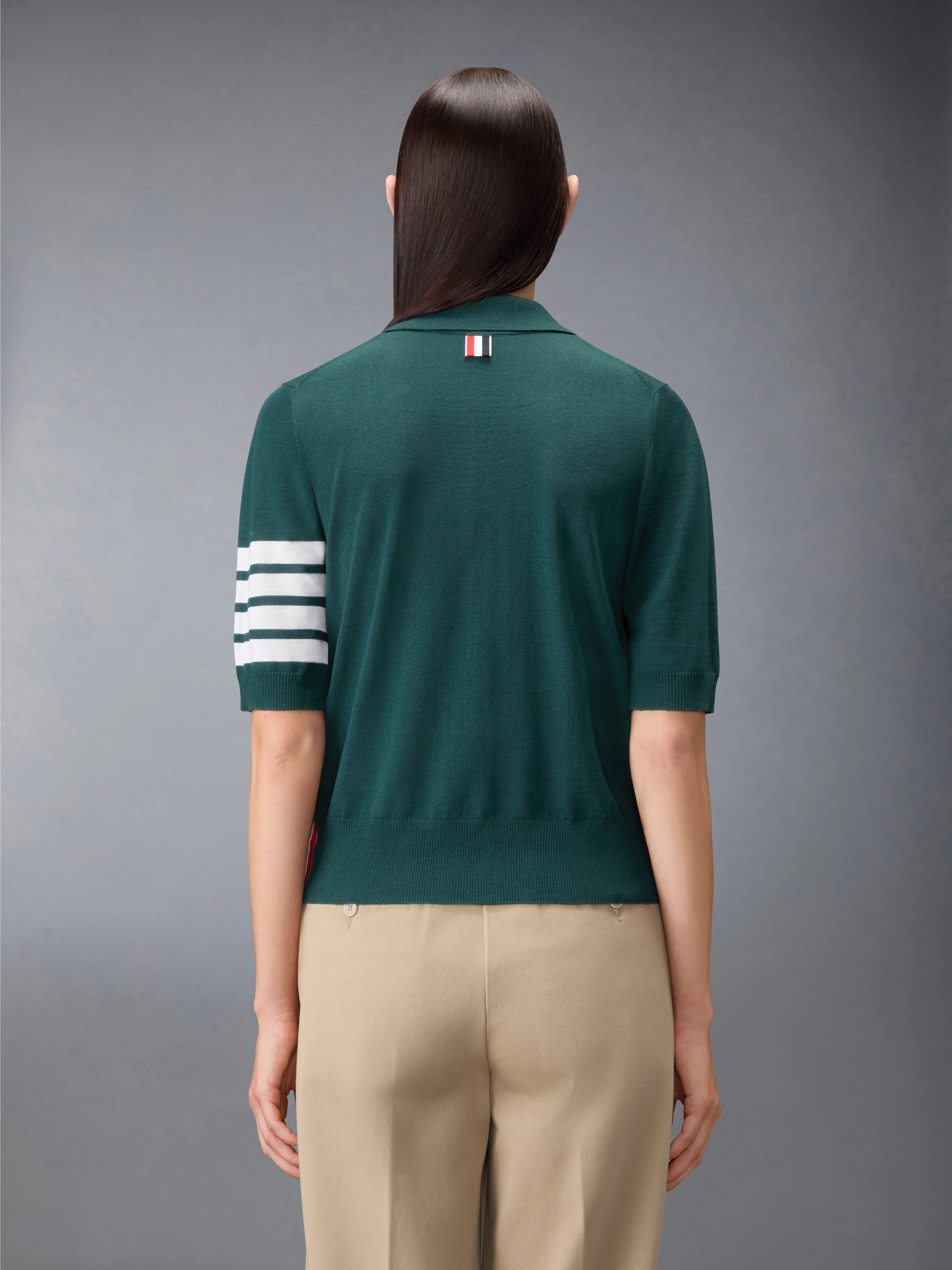 WOOL 4-BAR RELAXED POLO sold by Thom Browne product image thumbnail 2