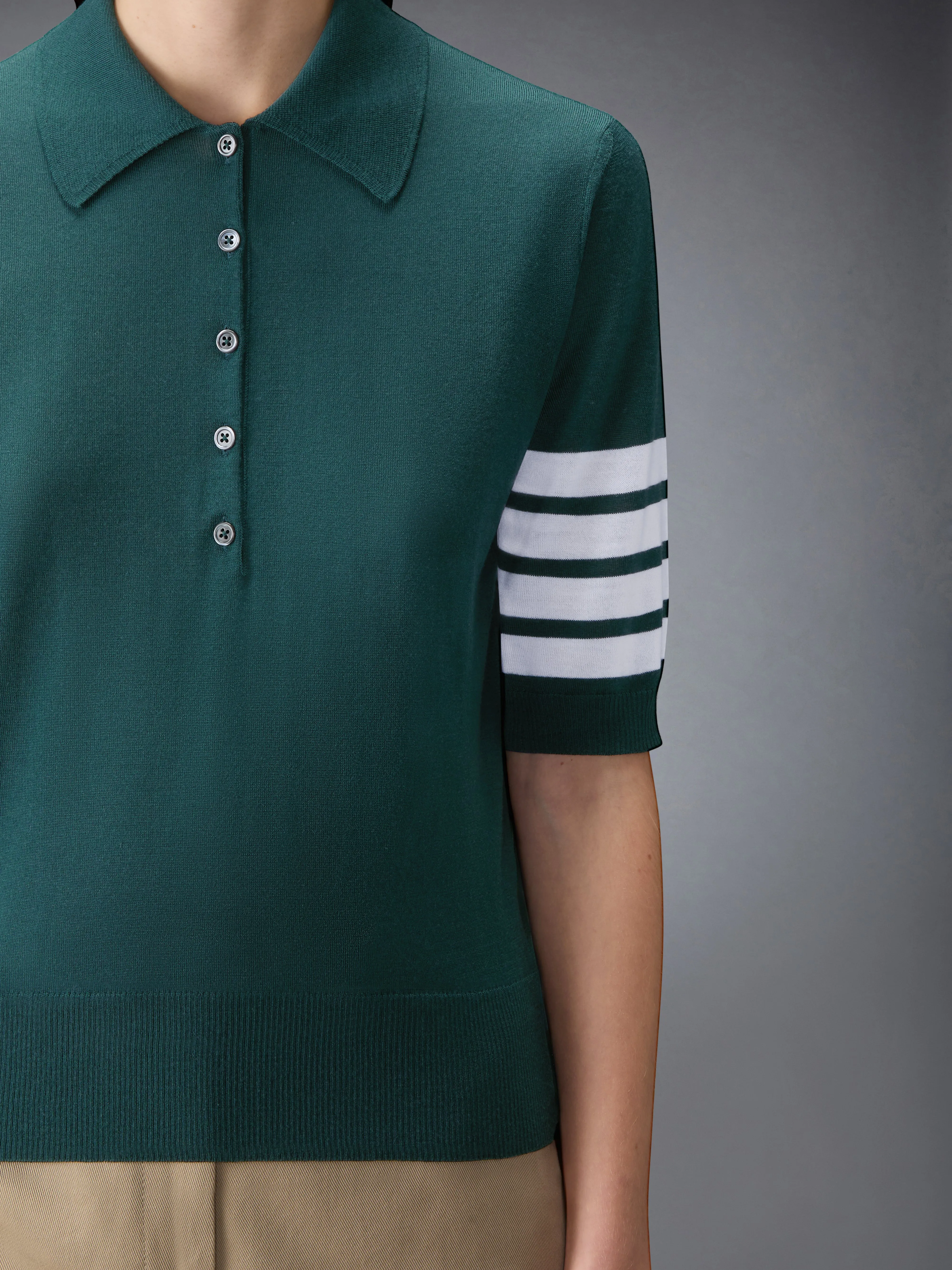 WOOL 4-BAR RELAXED POLO sold by Thom Browne product image thumbnail 5