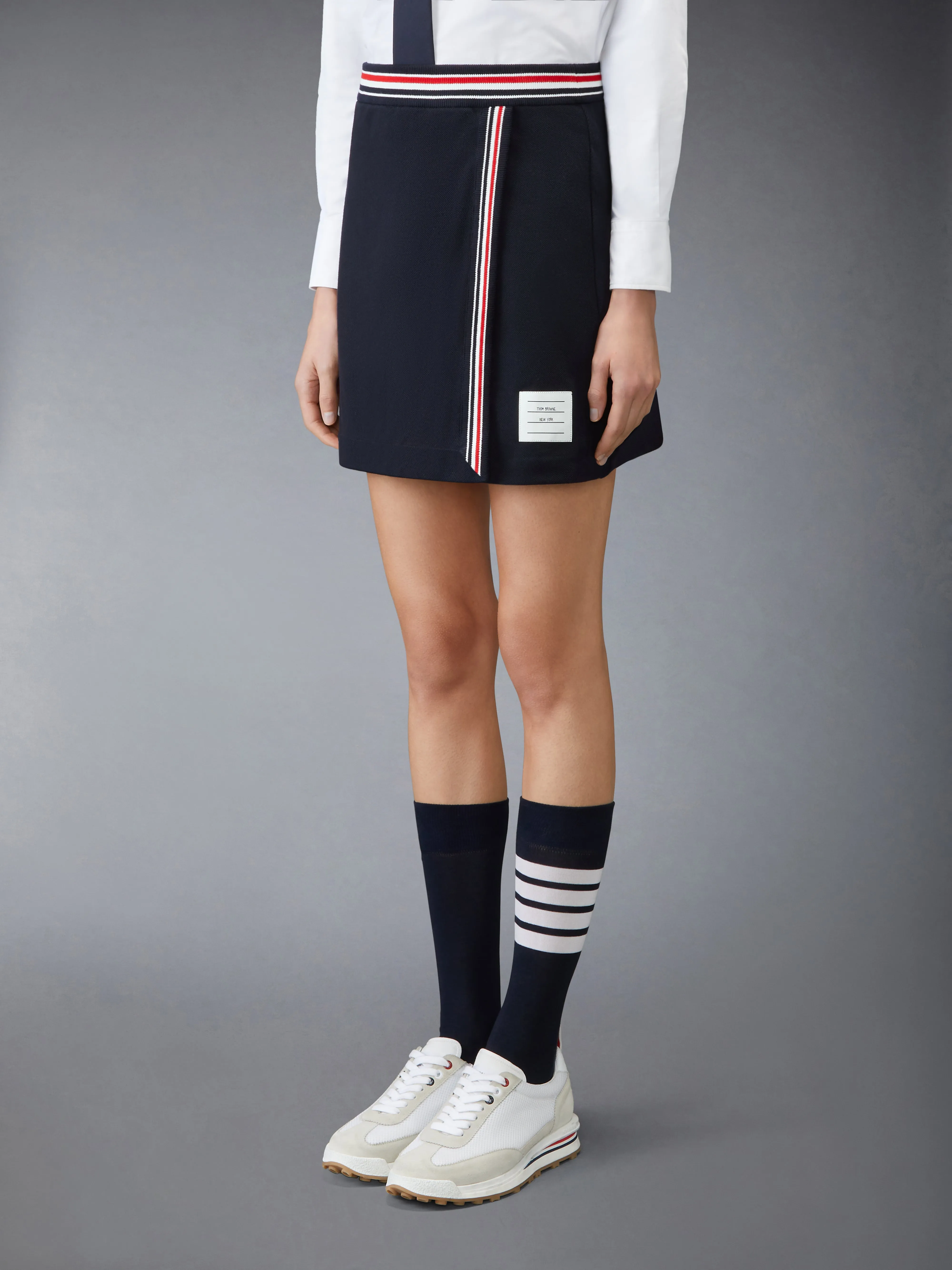 PIQUE RWB TRIM WRAP SKIRT sold by Thom Browne product image thumbnail 2