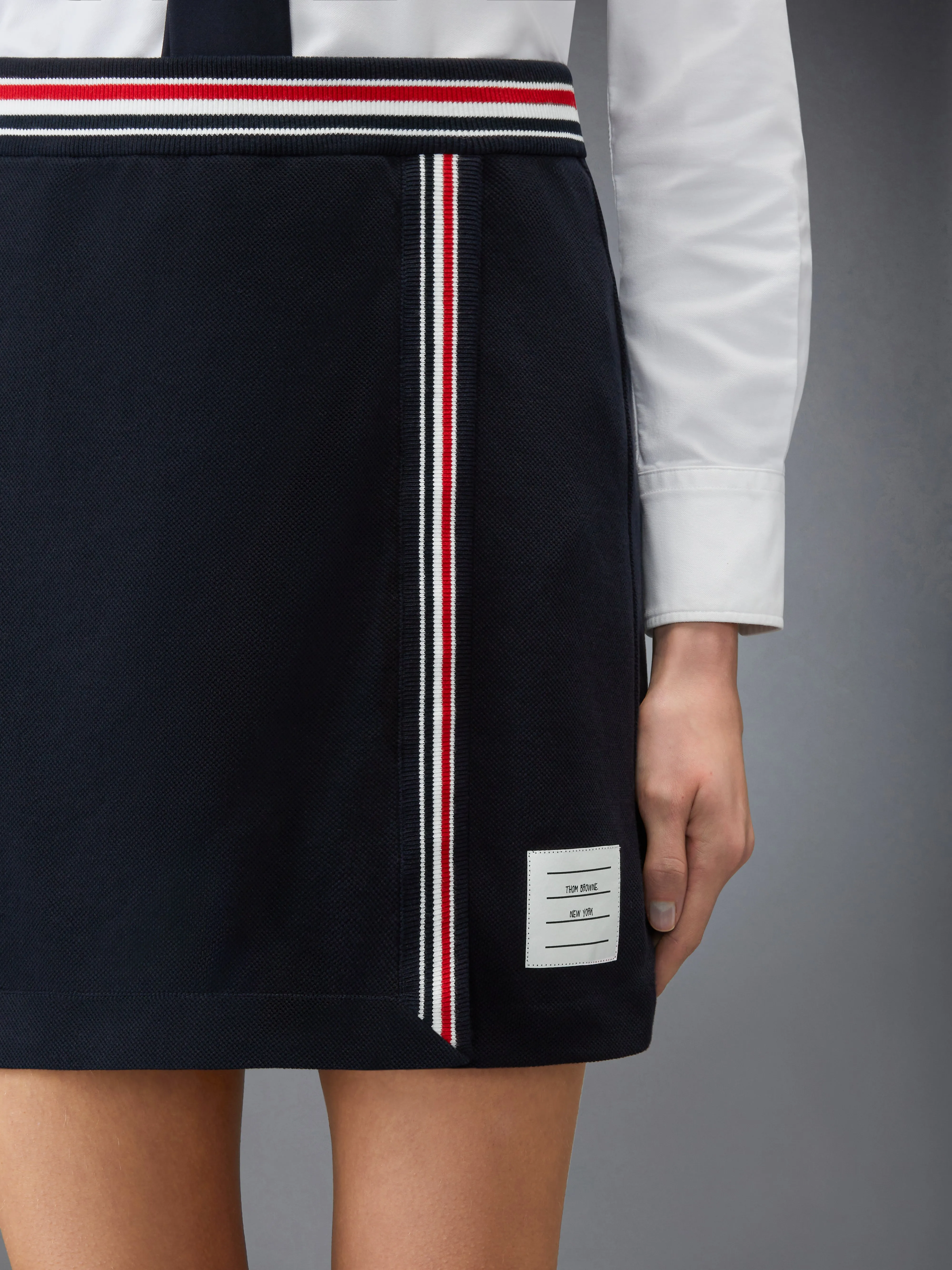 PIQUE RWB TRIM WRAP SKIRT sold by Thom Browne product image thumbnail 5