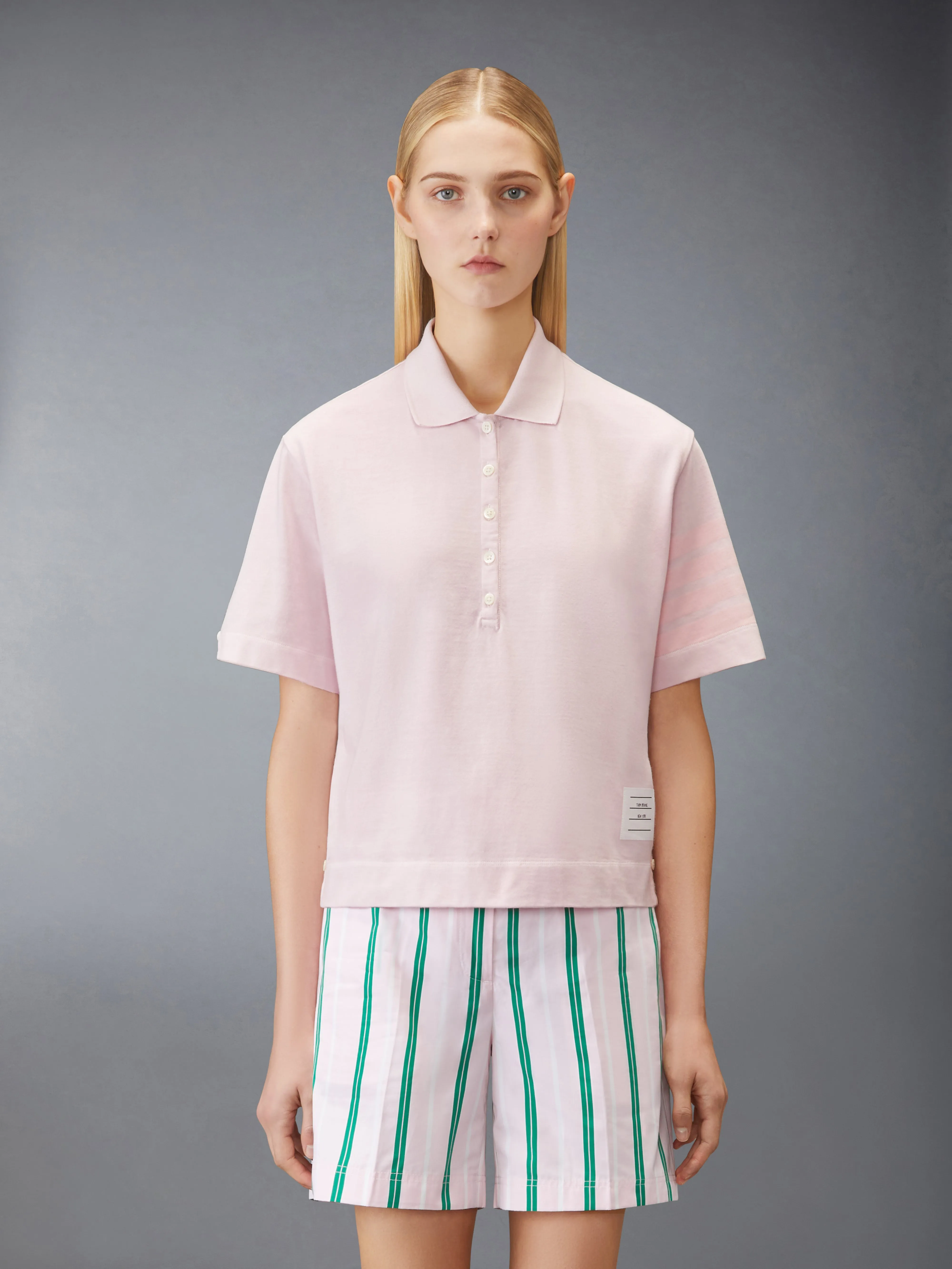 OVERDYED 4-BAR JERSEY POLO sold by Thom Browne