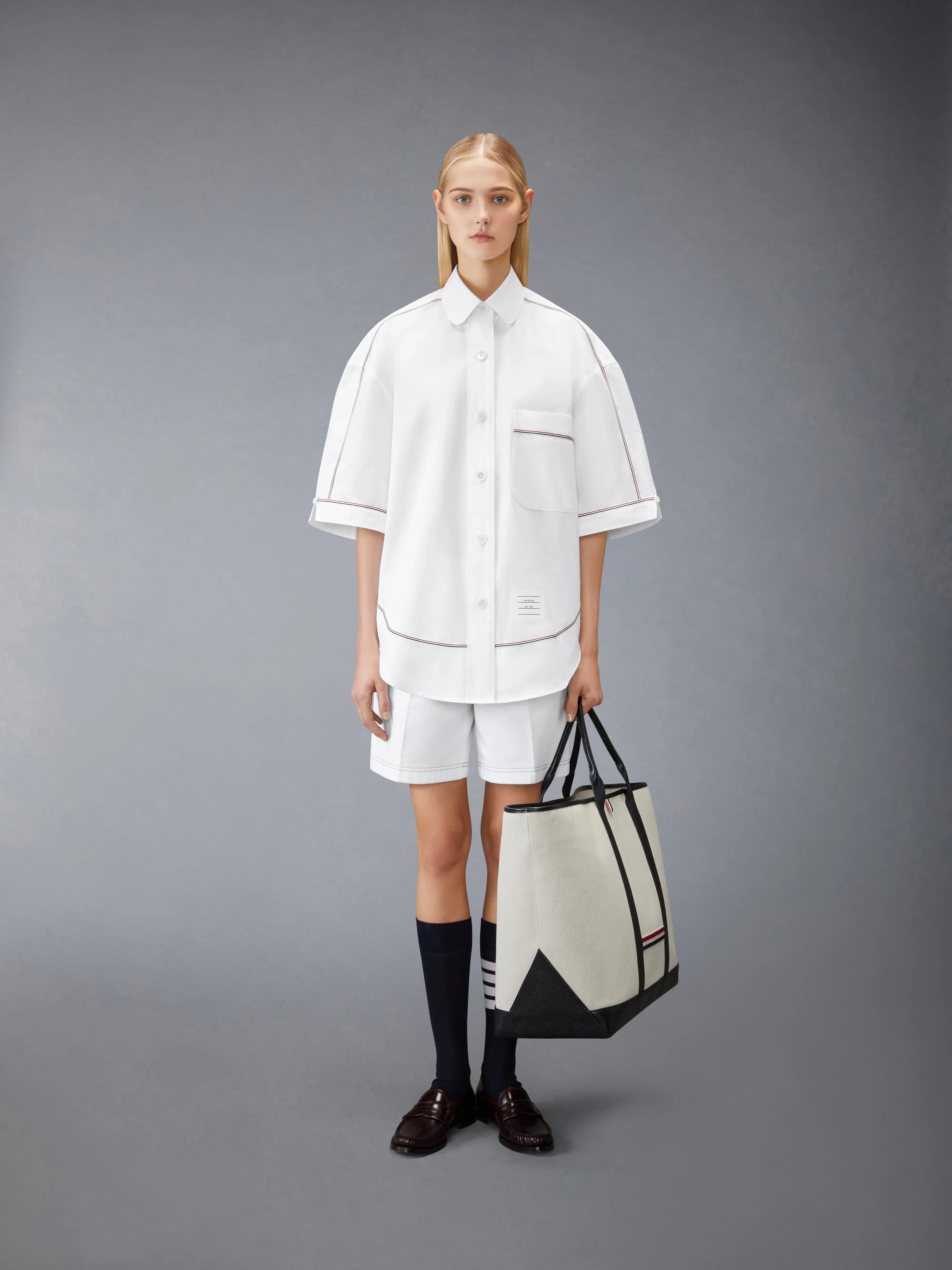 COTTON GABARDINE CHINO SHORTS sold by Thom Browne product image thumbnail 3