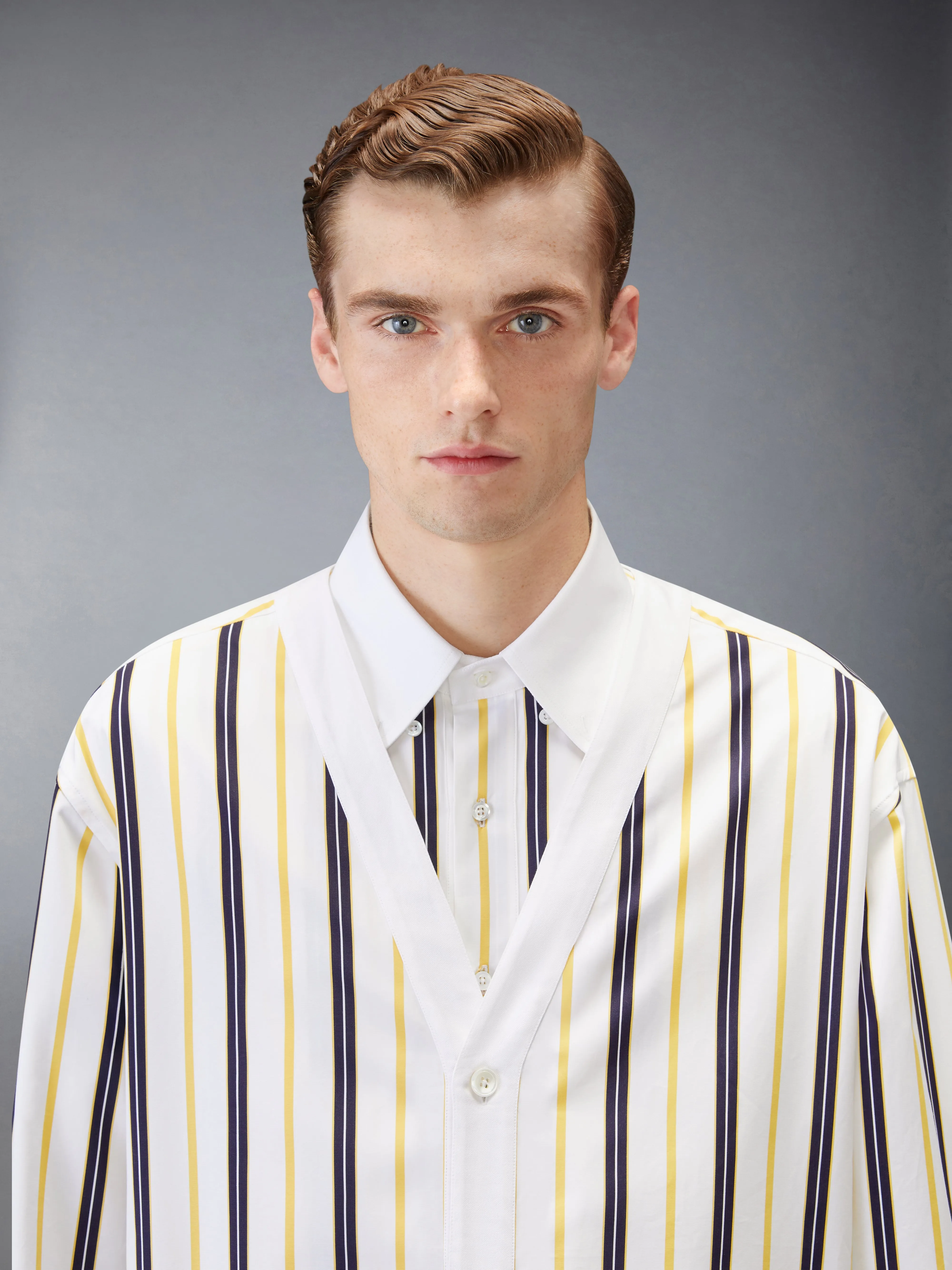 REPP STRIPE POPLIN SHIRT sold by Thom Browne product image thumbnail 4