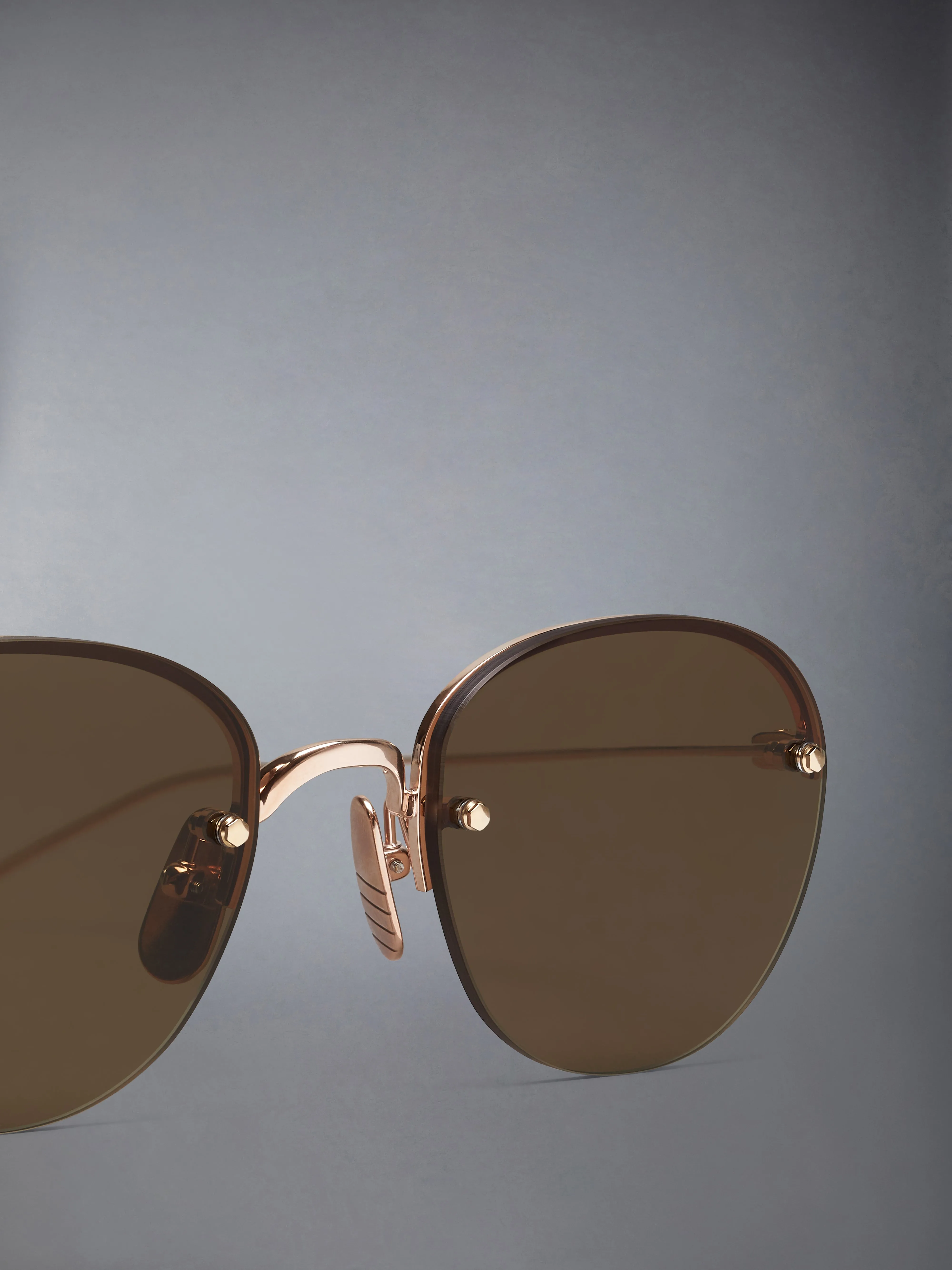 TITANIUM SEMI RIMLESS OVAL SUNGLASSES sold by Thom Browne product image thumbnail 3