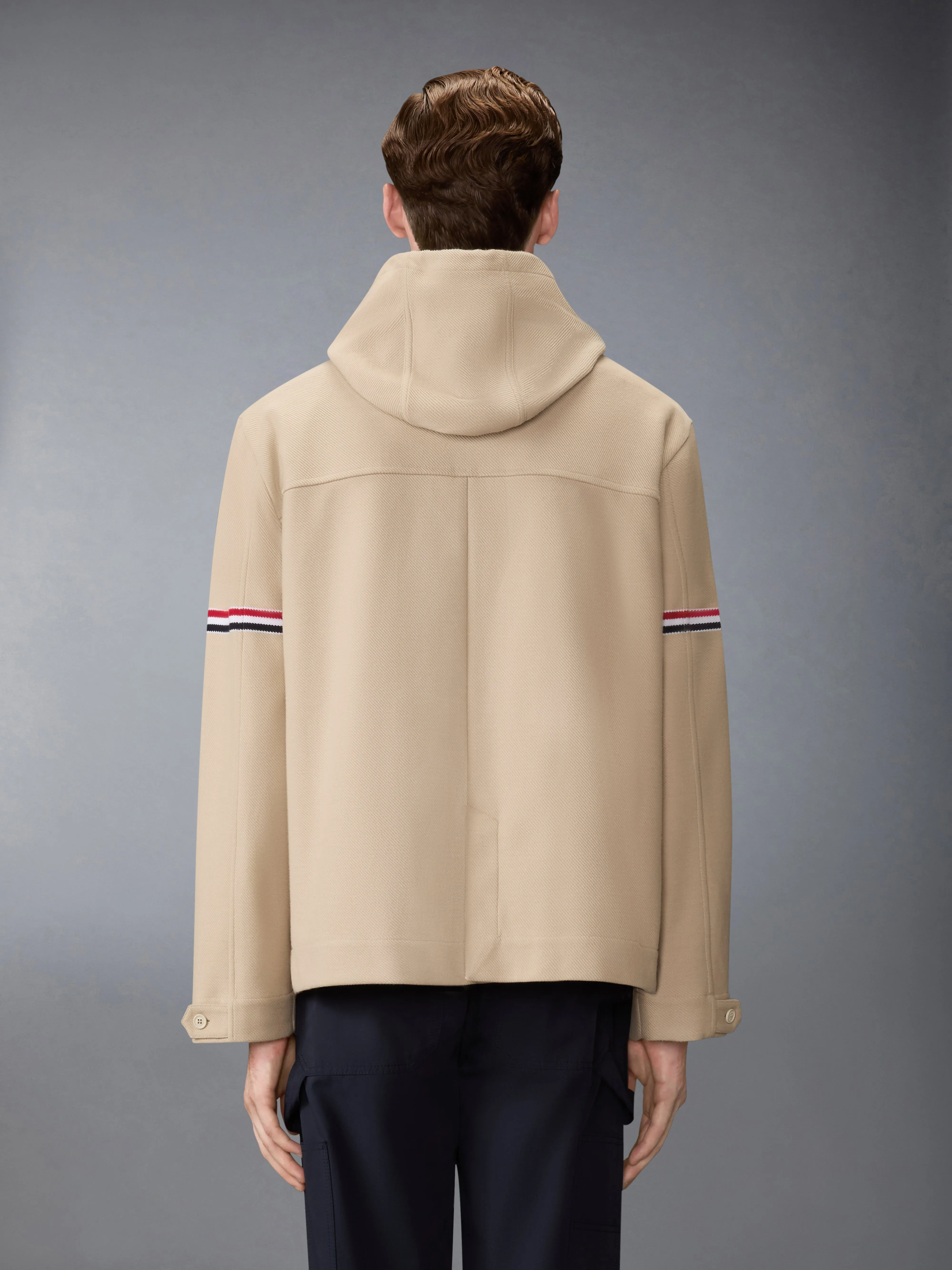 DOUBLE FACE TECH TWILL OVERSIZED PARKA WITH ARMBANDS sold by Thom Browne product image thumbnail 3