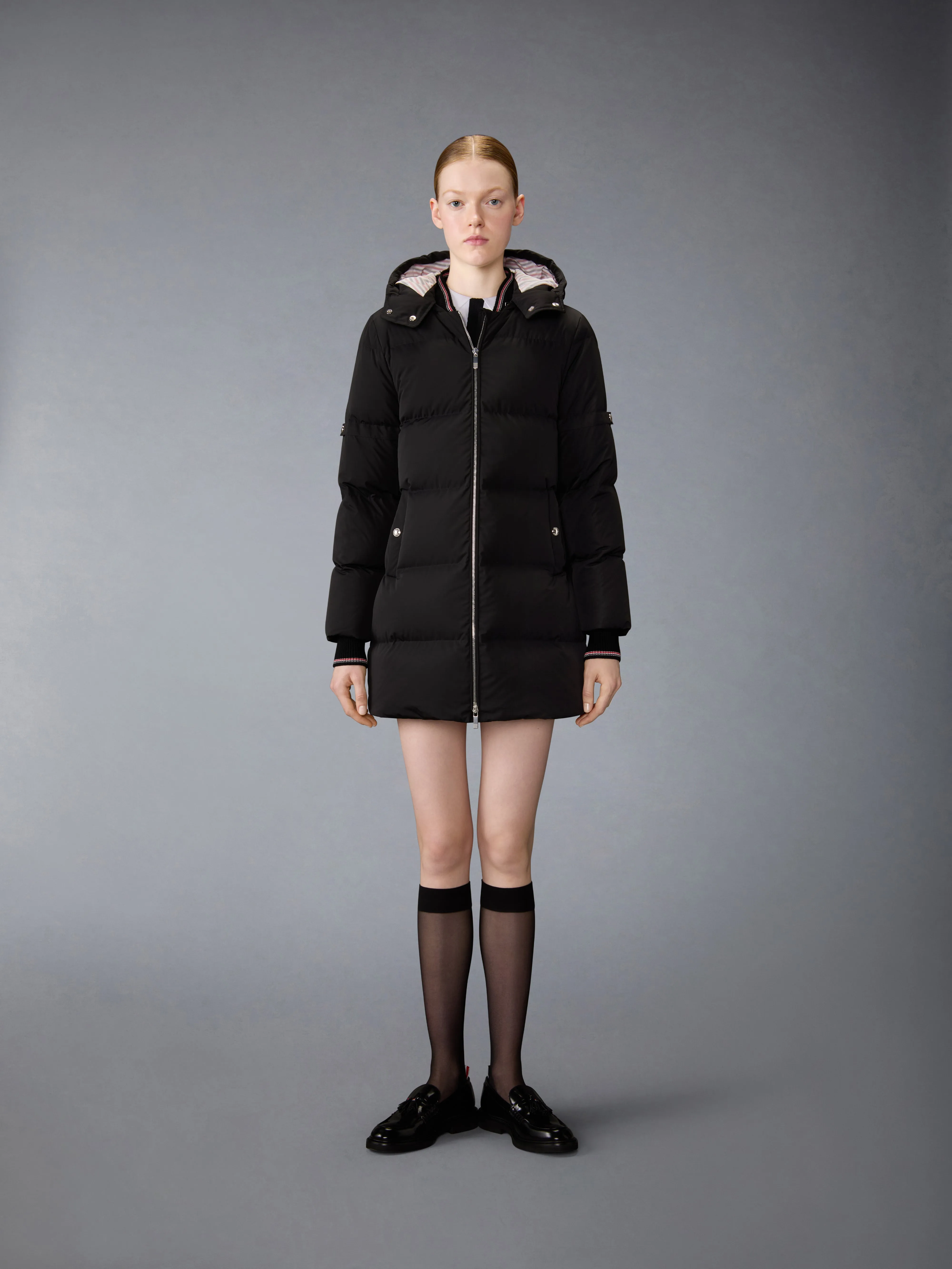 POLY TECH DOWN FILLED PARKA WITH ARMBANDS sold by Thom Browne