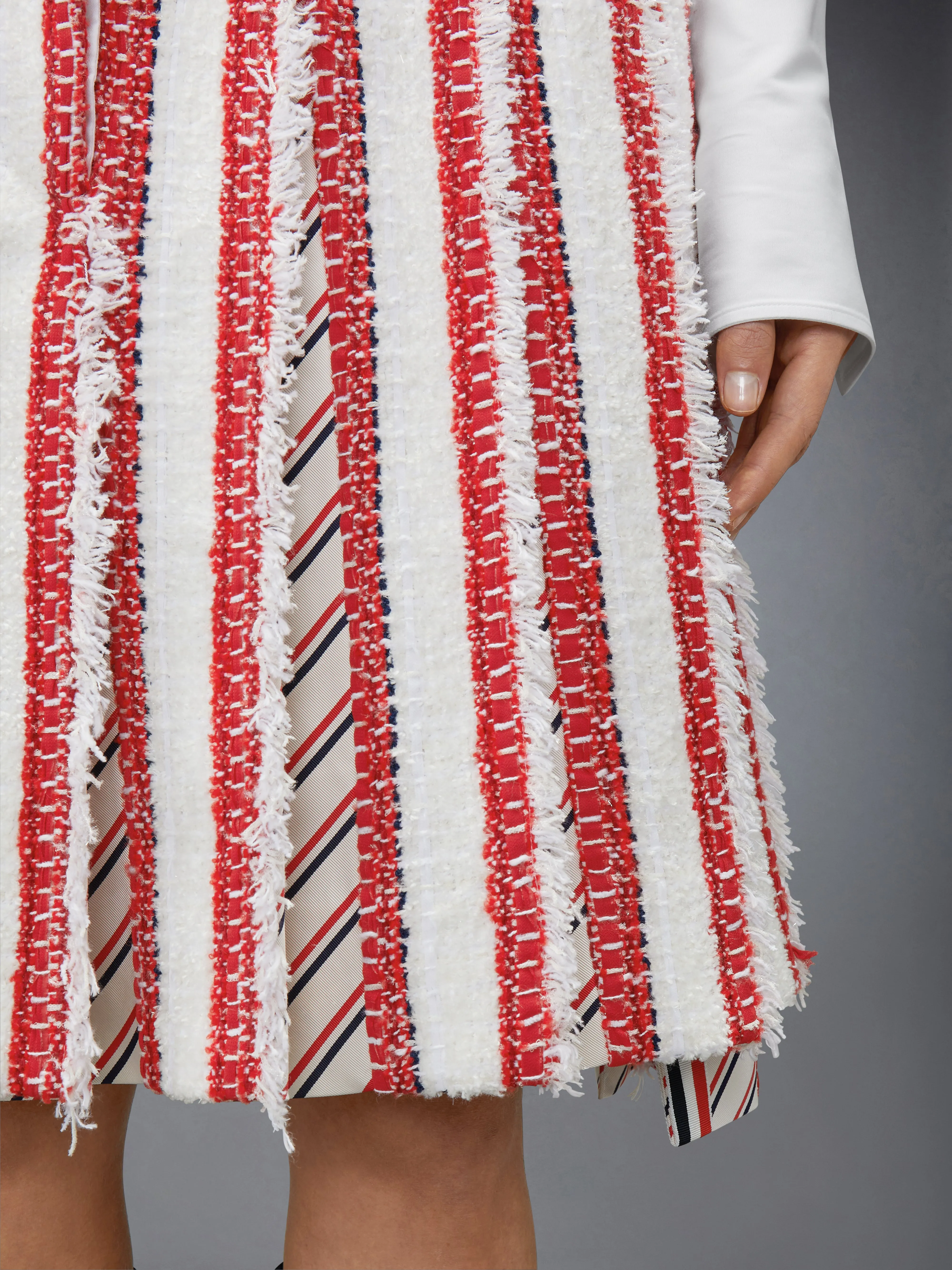 RIBBON TWEED LOW RISE PLEATED SKIRT sold by Thom Browne product image thumbnail 4