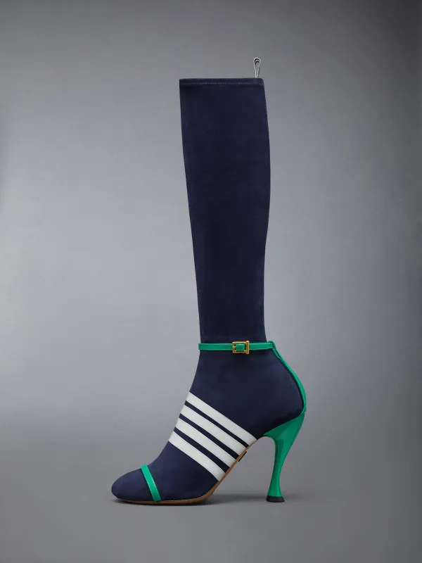 SOFT SUEDE TROMPE L'OEIL 4-BAR SANDAL BOOT 105MM made by Thom Browne
