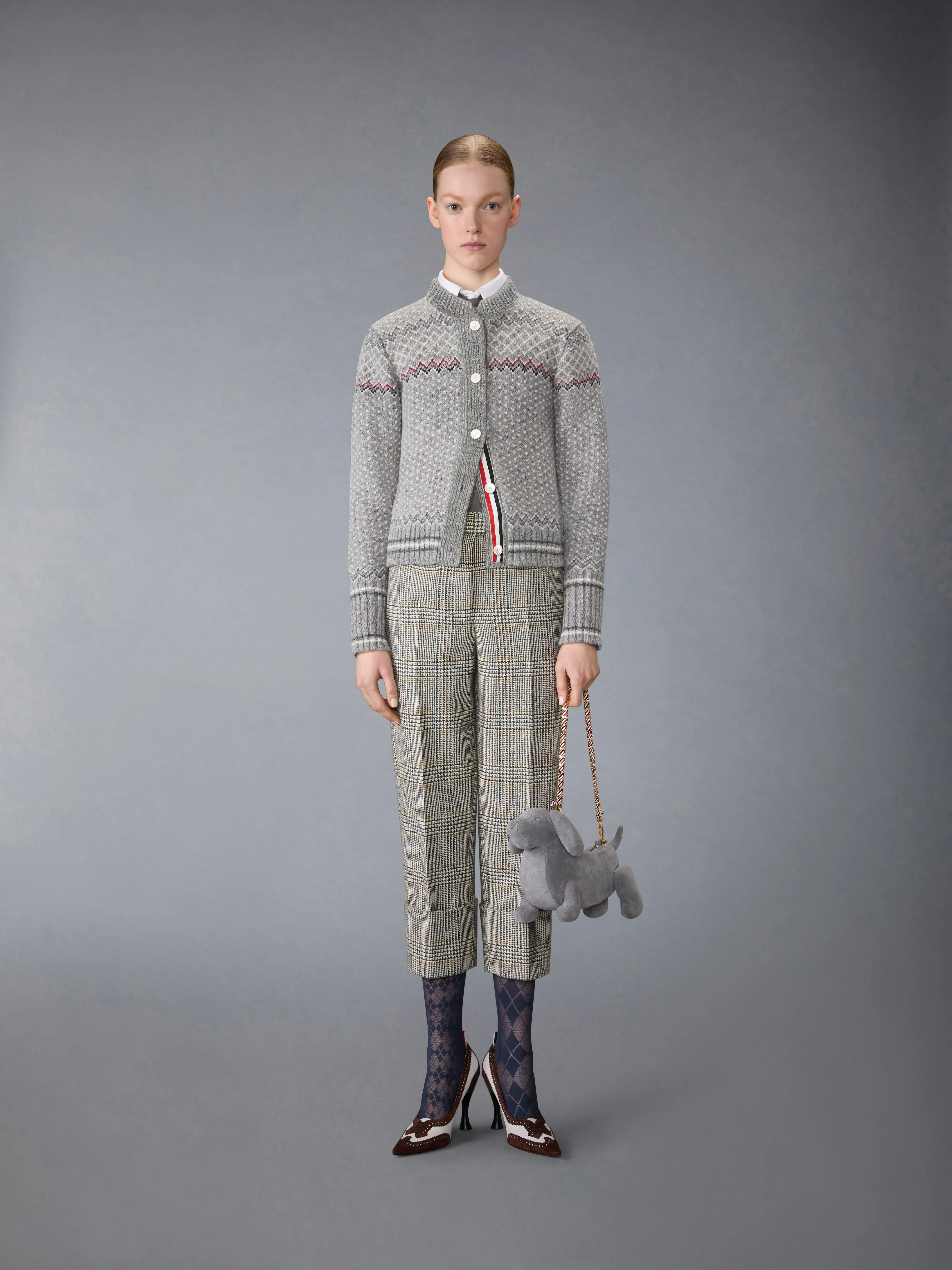 FAIR ISLE JACQUARD DONEGAL CROPPED CARDIGAN sold by Thom Browne product image thumbnail 3