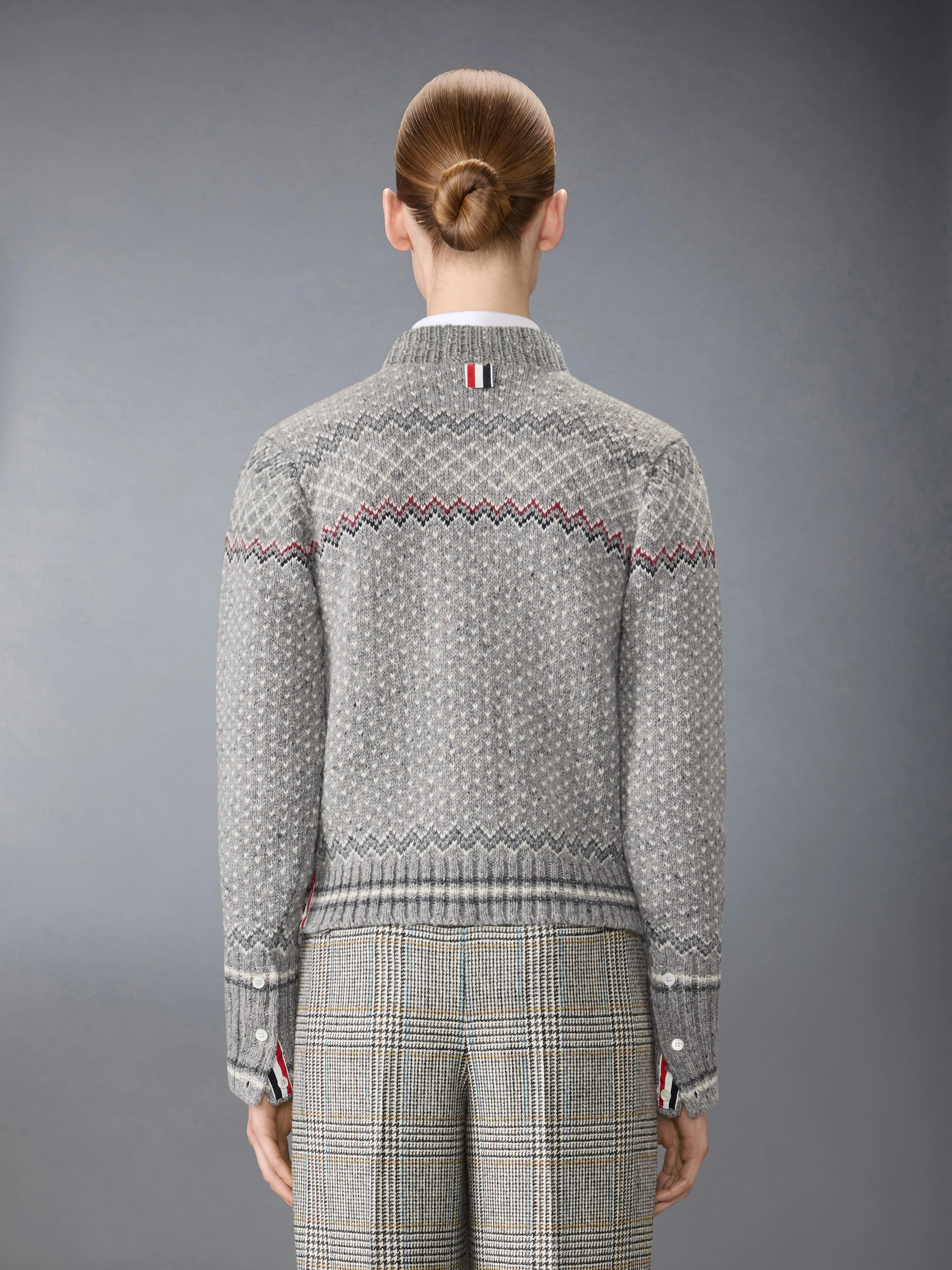 FAIR ISLE JACQUARD DONEGAL CROPPED CARDIGAN sold by Thom Browne product image thumbnail 2