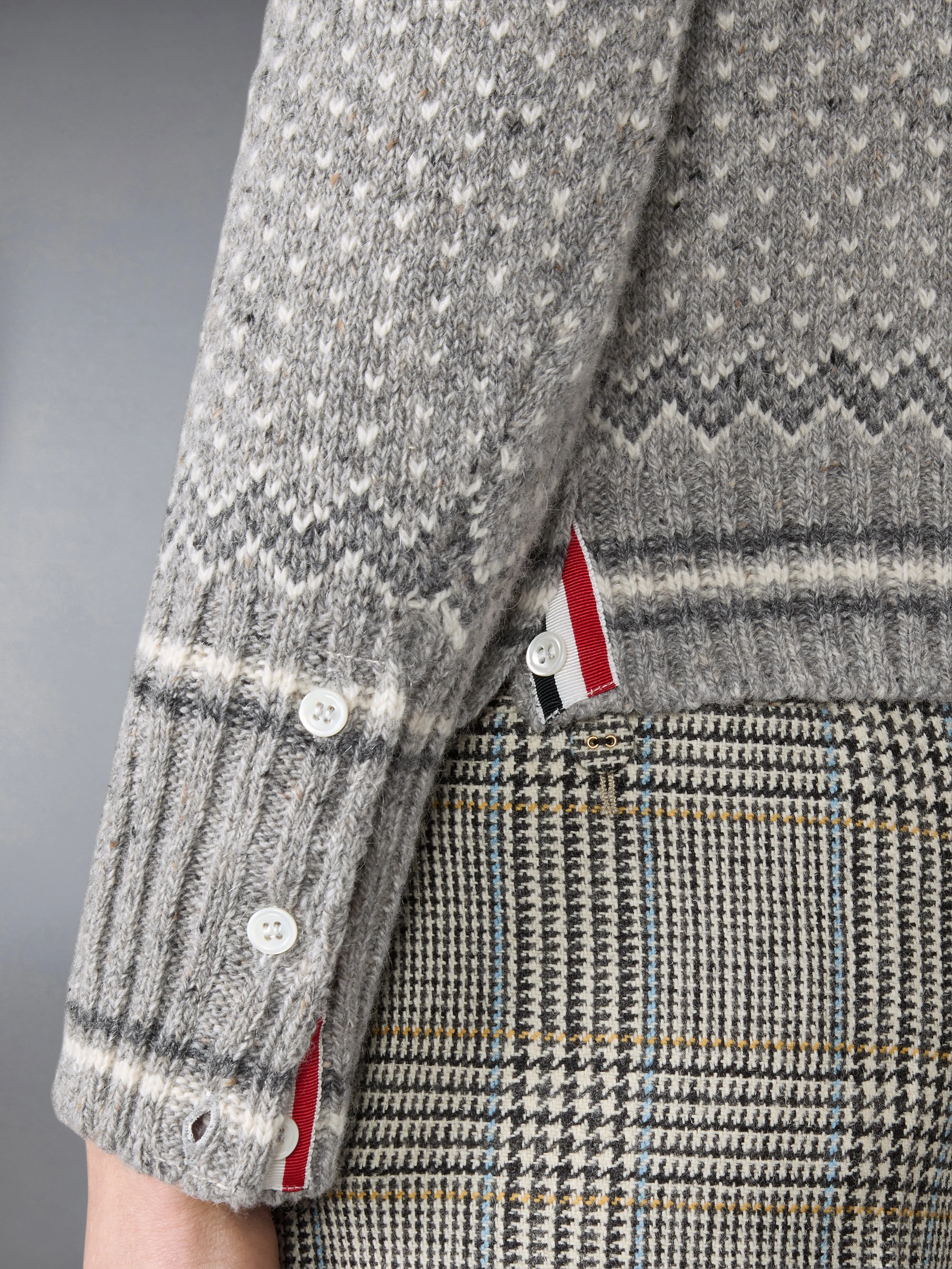 FAIR ISLE JACQUARD DONEGAL CROPPED CARDIGAN sold by Thom Browne product image thumbnail 4