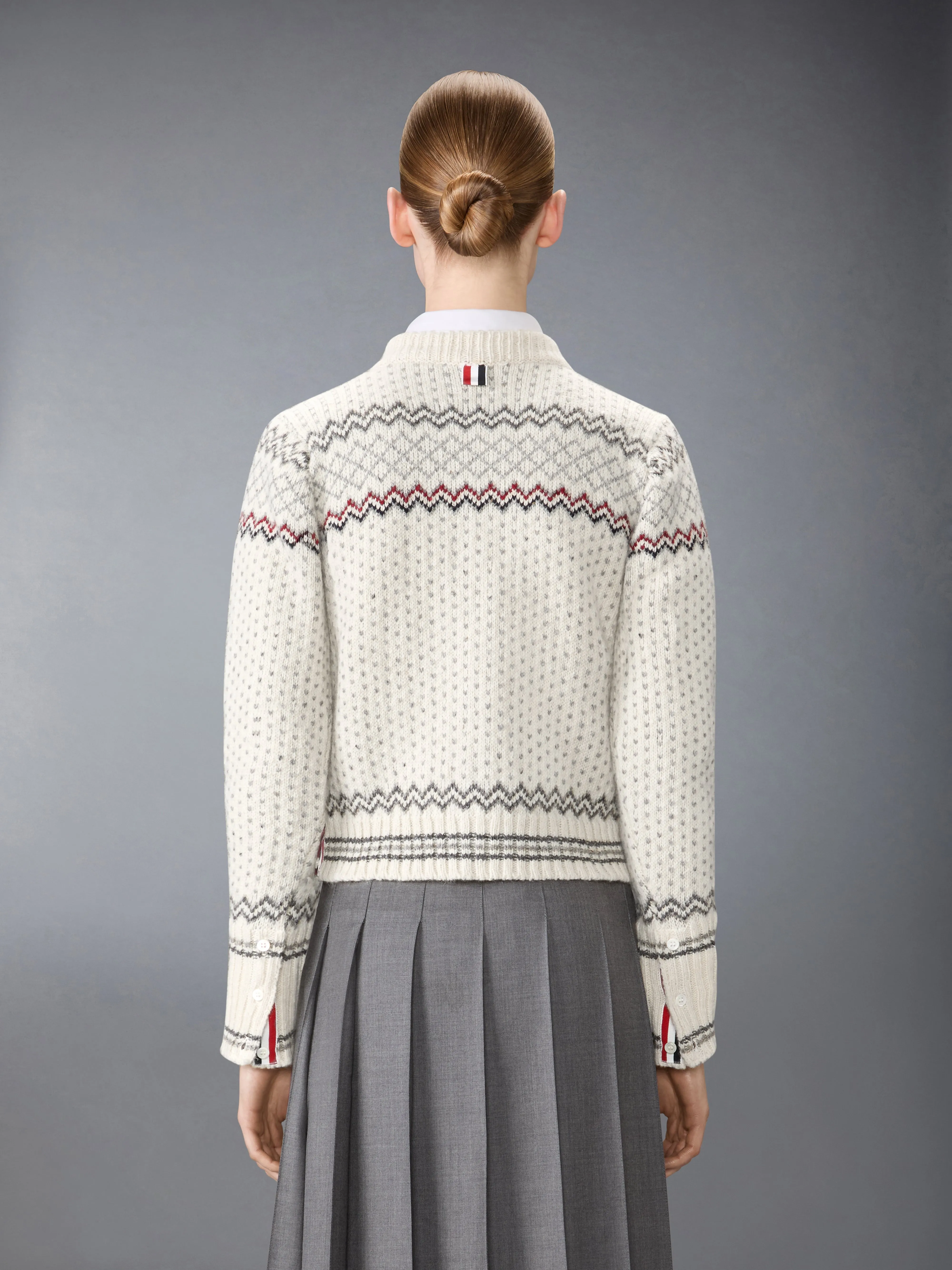 FAIR ISLE JACQUARD DONEGAL CROPPED CARDIGAN sold by Thom Browne product image thumbnail 2