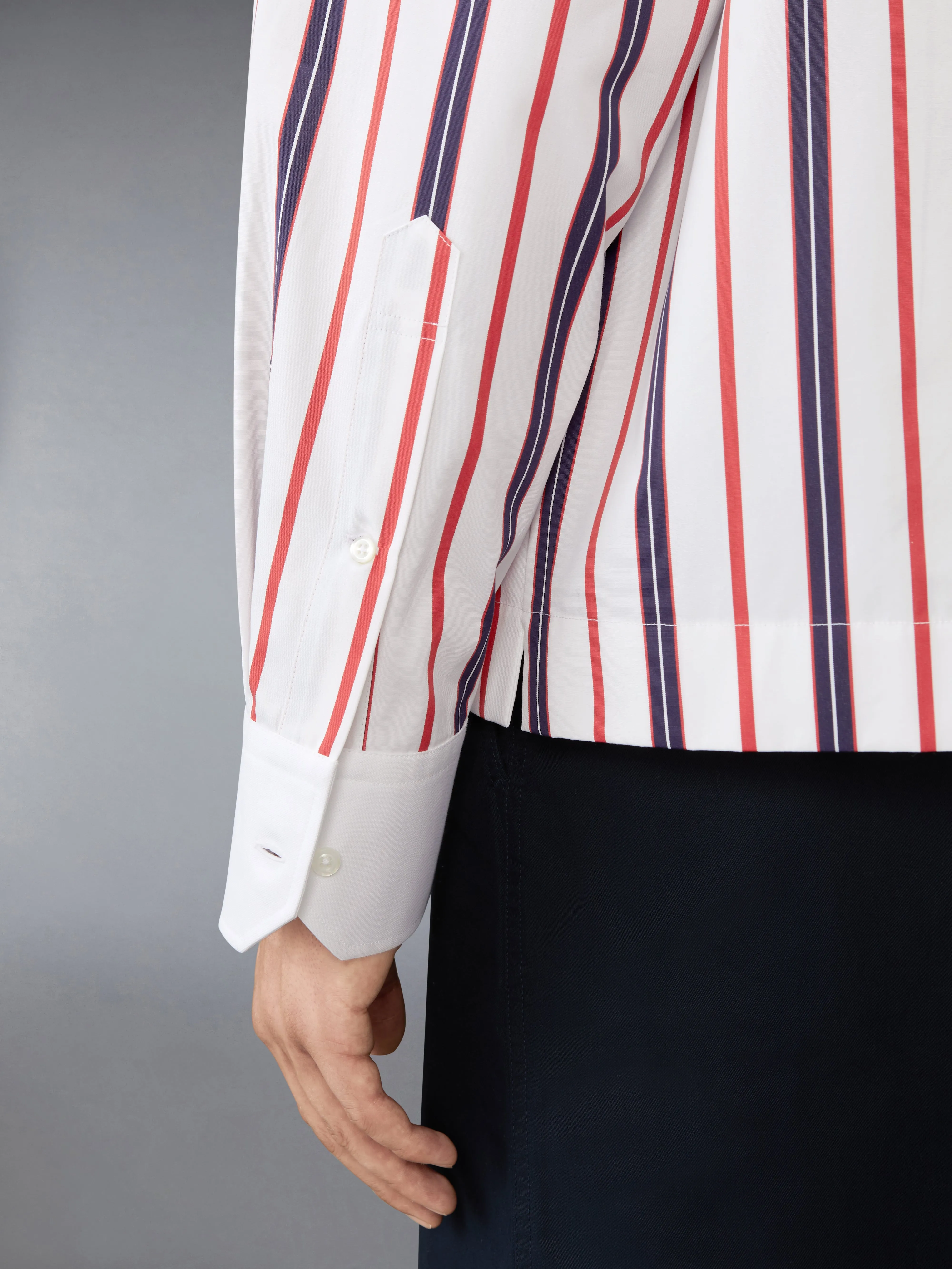 REPP STRIPE POPLIN SHIRT sold by Thom Browne product image thumbnail 4