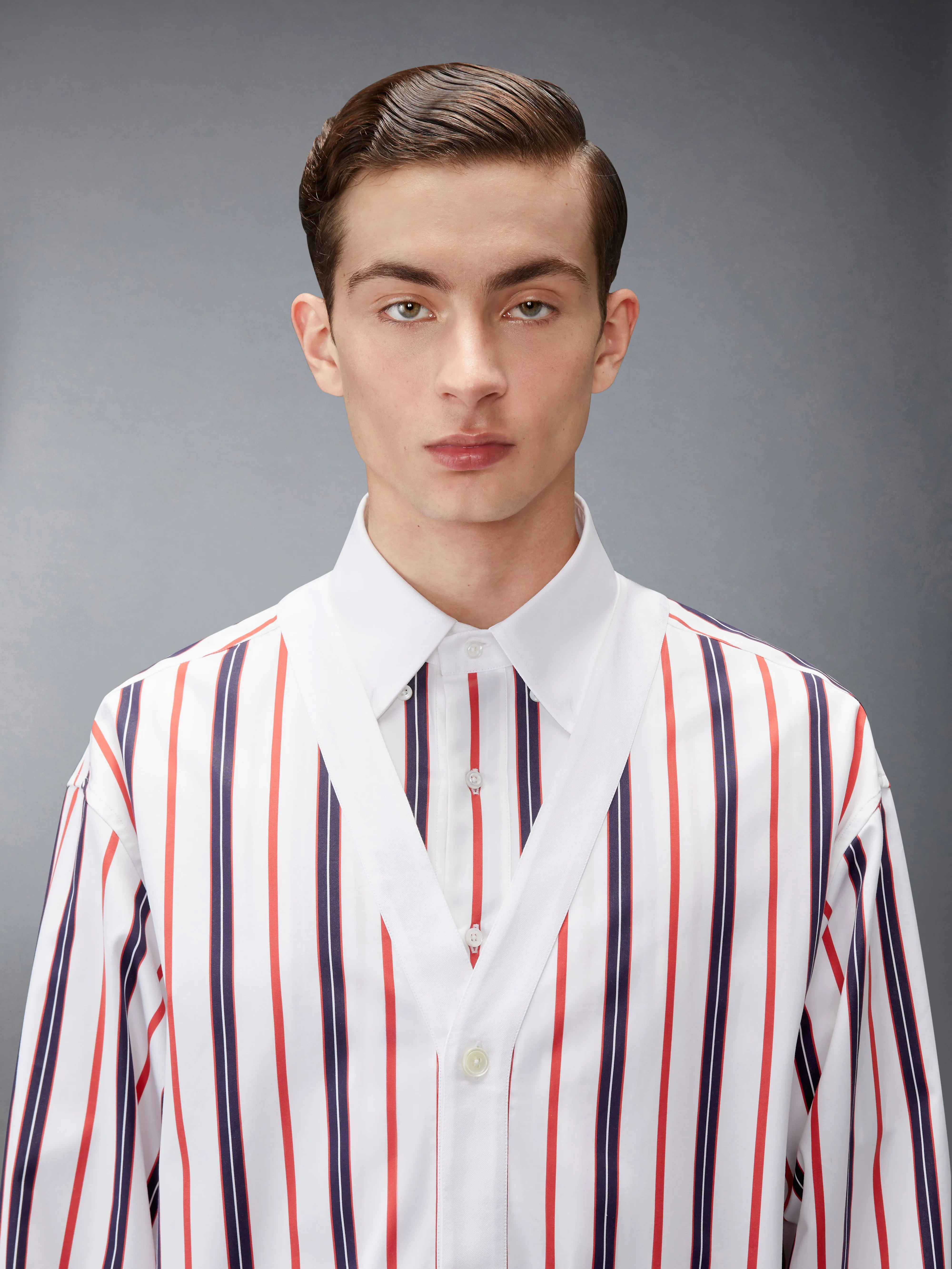 REPP STRIPE POPLIN SHIRT sold by Thom Browne product image thumbnail 5