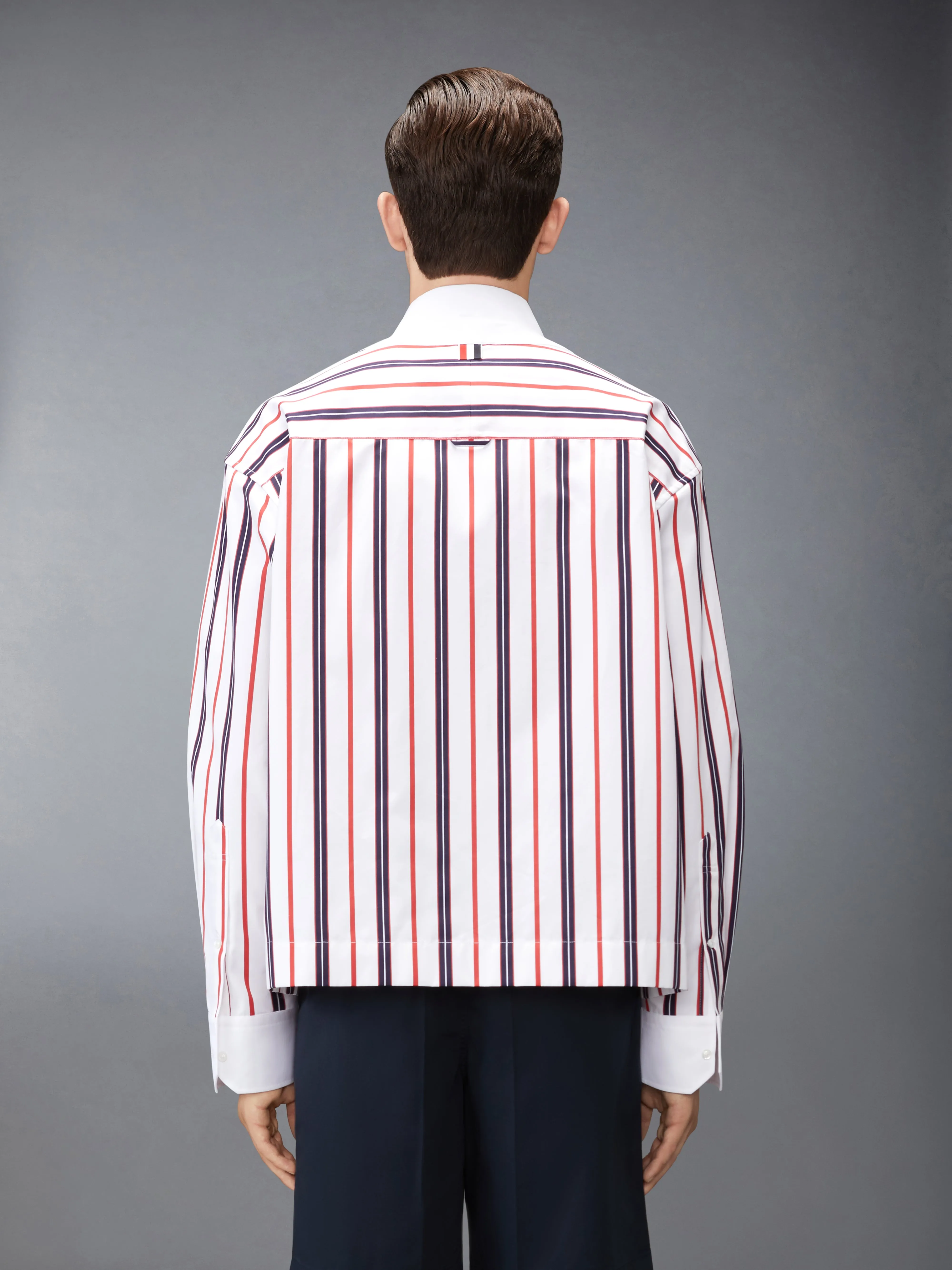 REPP STRIPE POPLIN SHIRT sold by Thom Browne product image thumbnail 2