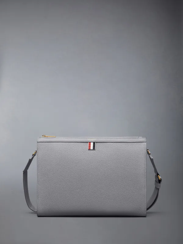 SOFT PEBBLE GRAIN 4-BAR CROSSBODY DOCUMENT HOLDER made by Thom Browne