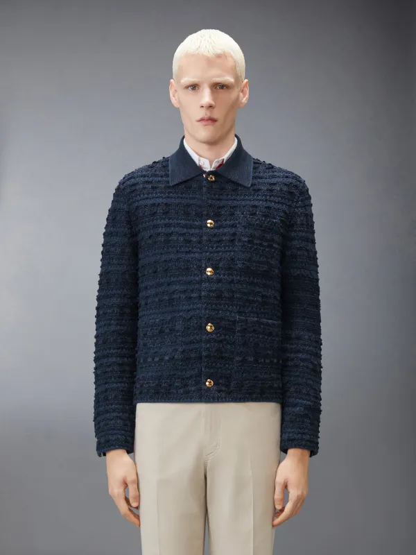 KNIT TWEED 4-BAR UTILITY JACKET made by Thom Browne