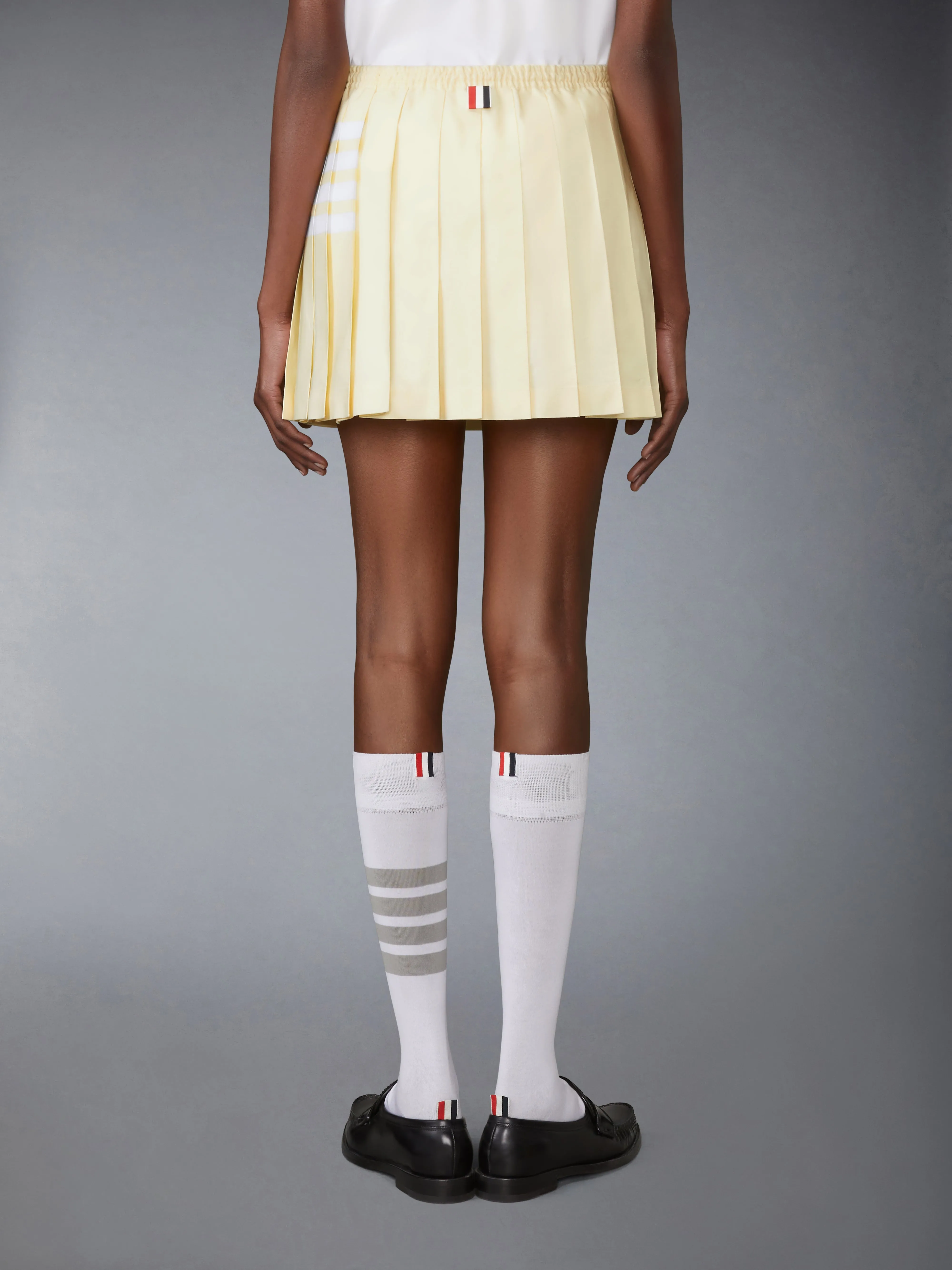 OXFORD 4-BAR DRAWSTRING PLEATED MINI SKIRT sold by Thom Browne product image thumbnail 3