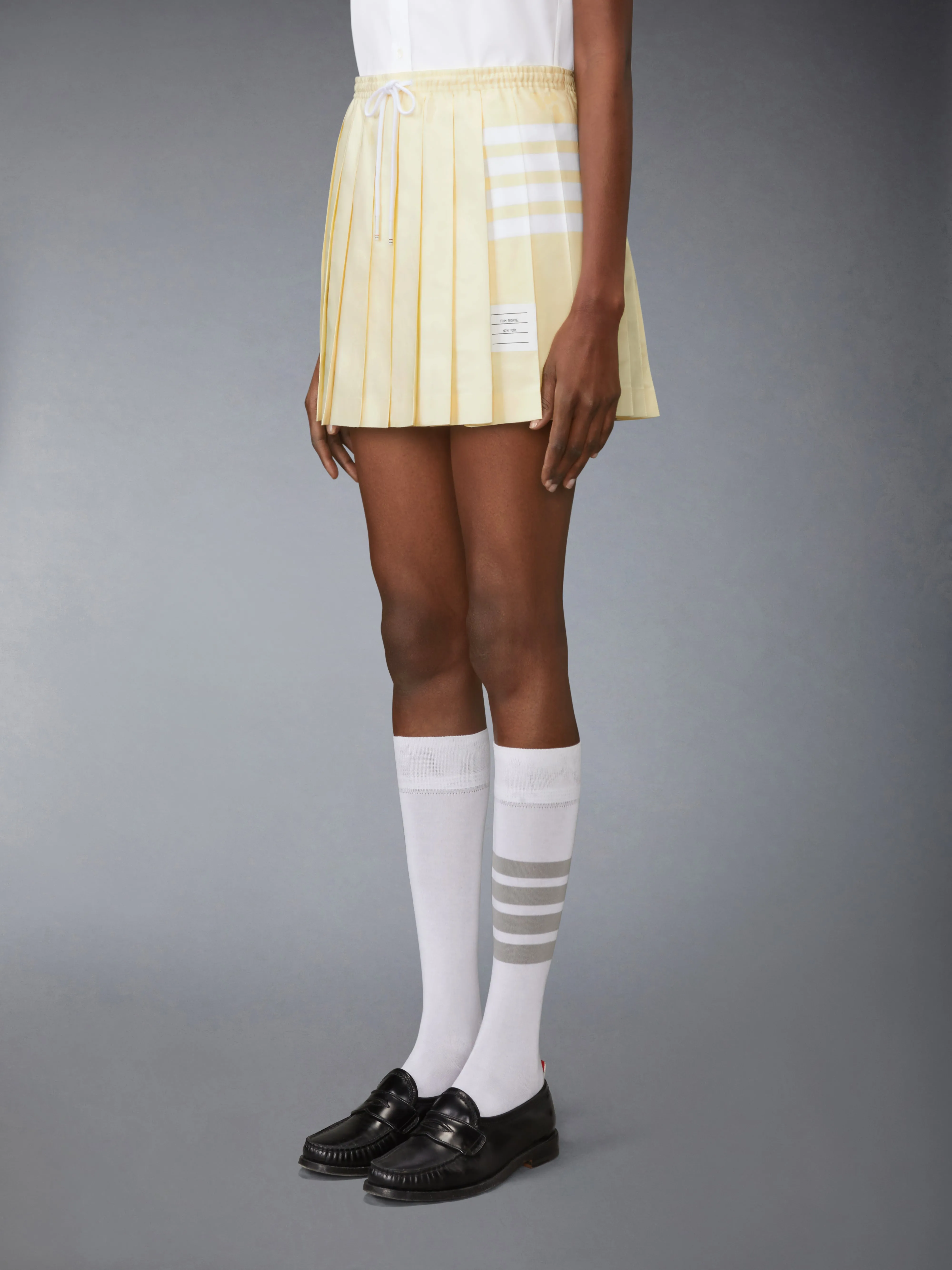 OXFORD 4-BAR DRAWSTRING PLEATED MINI SKIRT sold by Thom Browne product image thumbnail 2