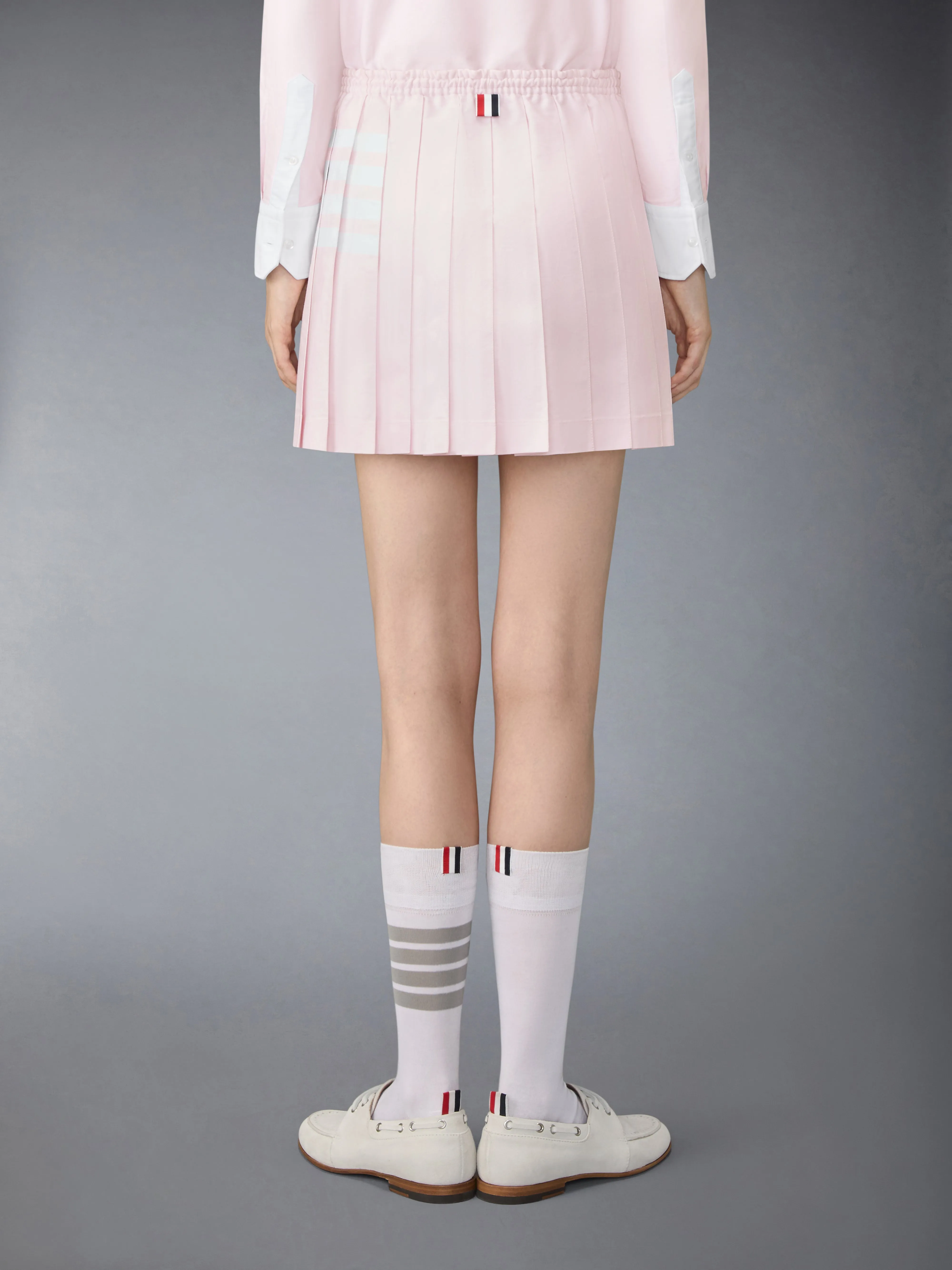 OXFORD 4-BAR DRAWSTRING PLEATED MINI SKIRT sold by Thom Browne product image thumbnail 3