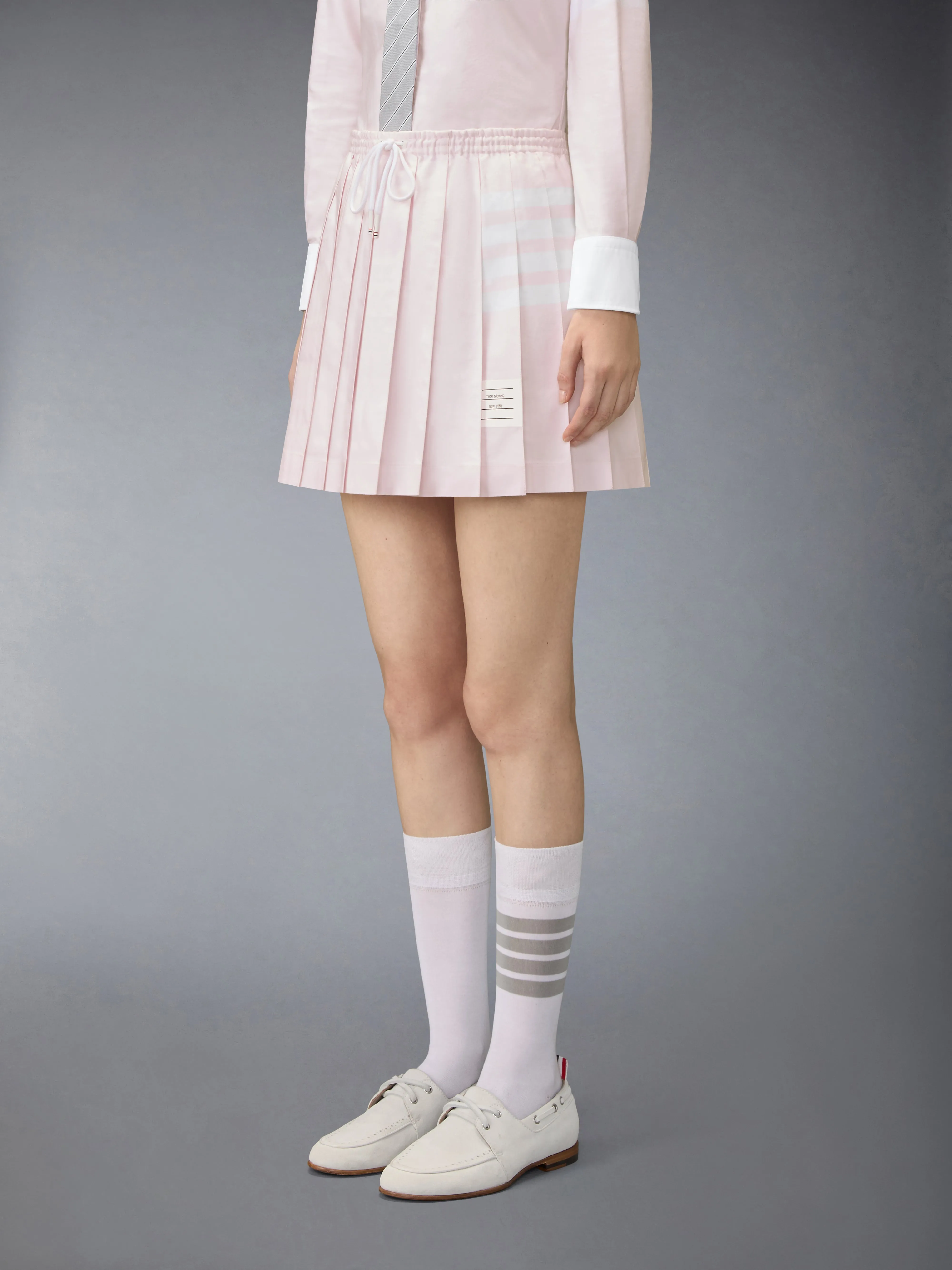 OXFORD 4-BAR DRAWSTRING PLEATED MINI SKIRT sold by Thom Browne product image thumbnail 2