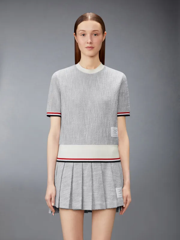 COTTON TWEED RWB CUFF TEE made by Thom Browne