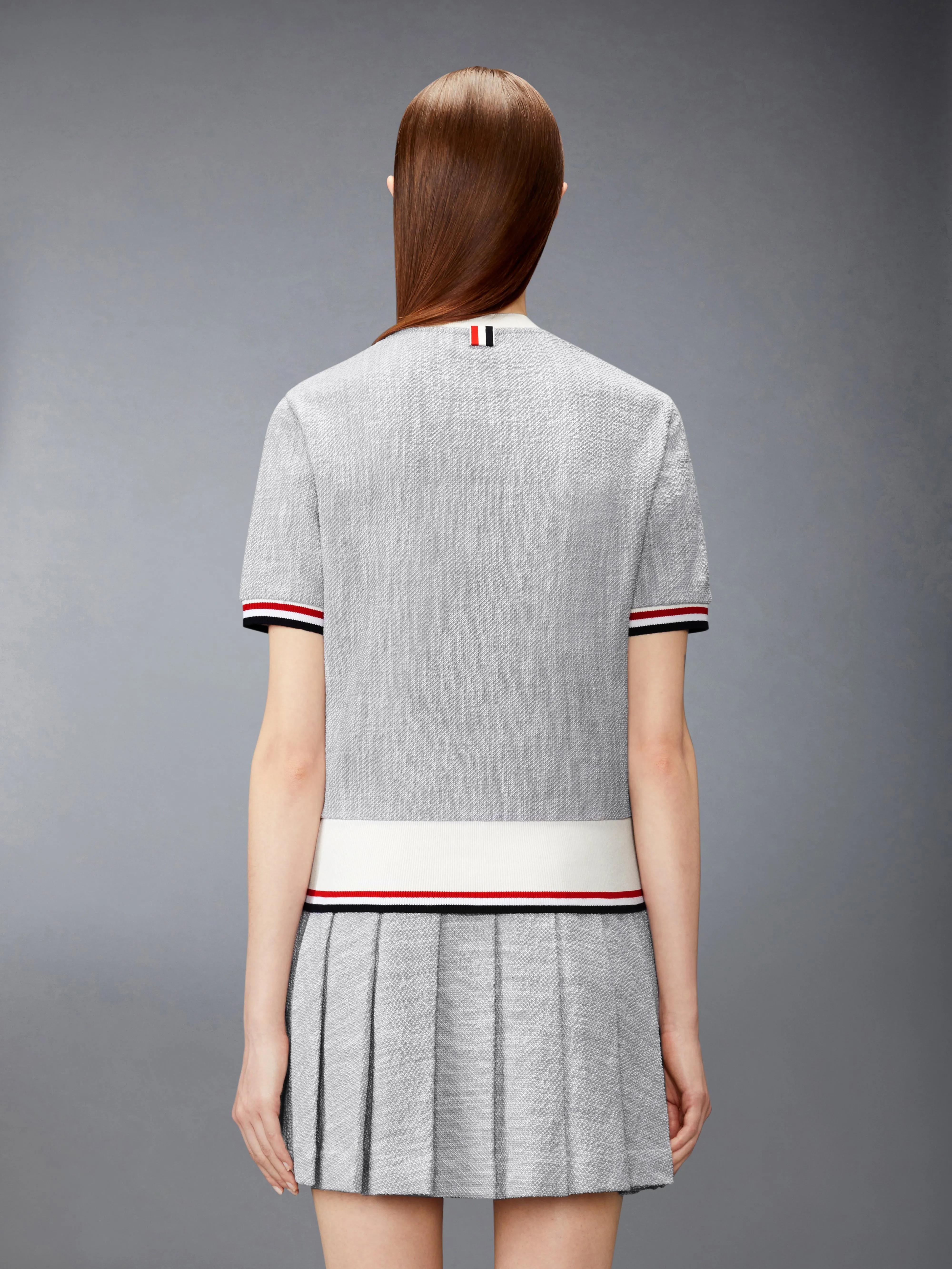 COTTON TWEED RWB CUFF TEE sold by Thom Browne product image thumbnail 2
