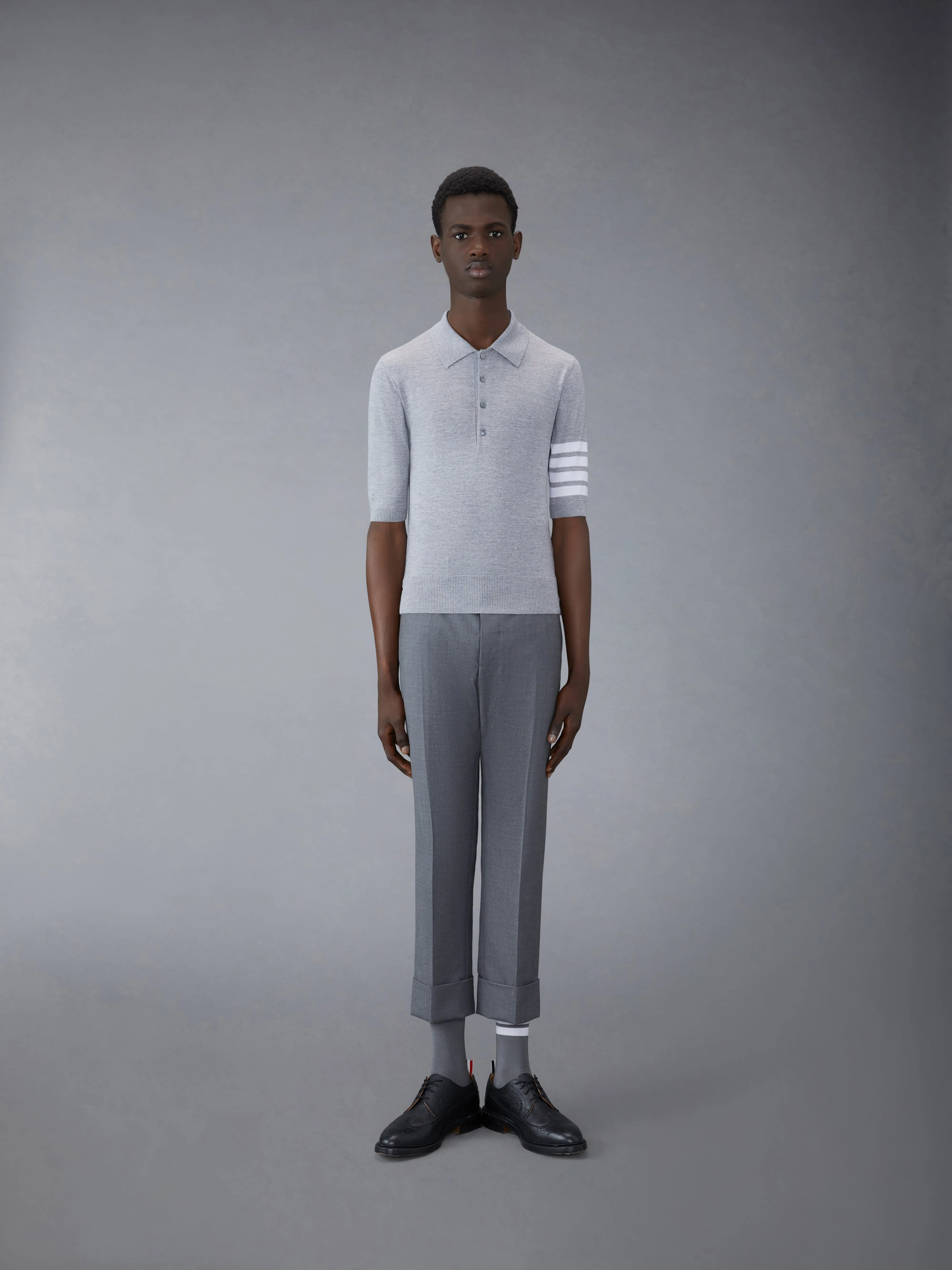 FINE MERINO WOOL 4-BAR POLO sold by Thom Browne product image thumbnail 3