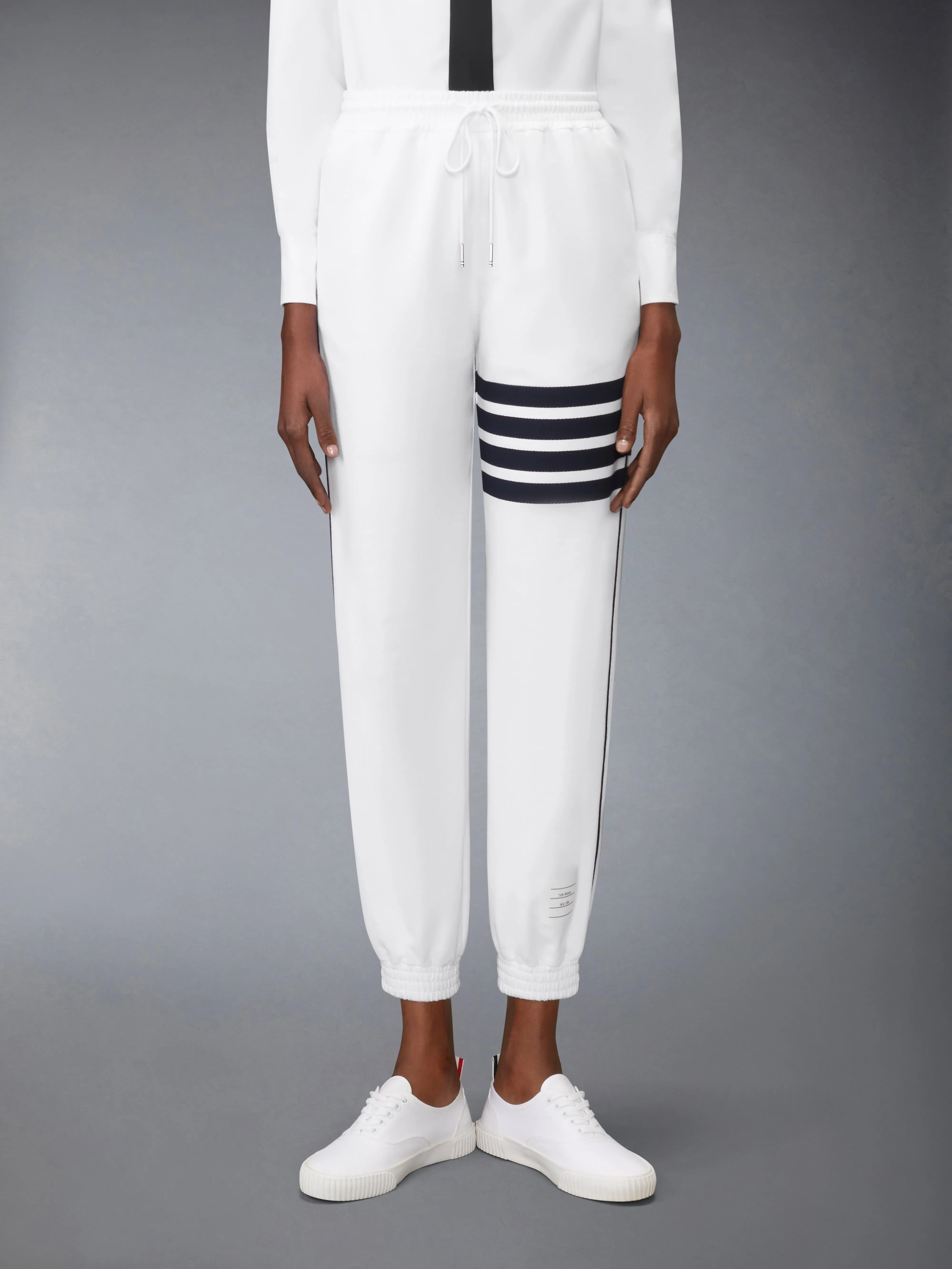 LOOPBACK PIPING 4-BAR SWEATPANT sold by Thom Browne