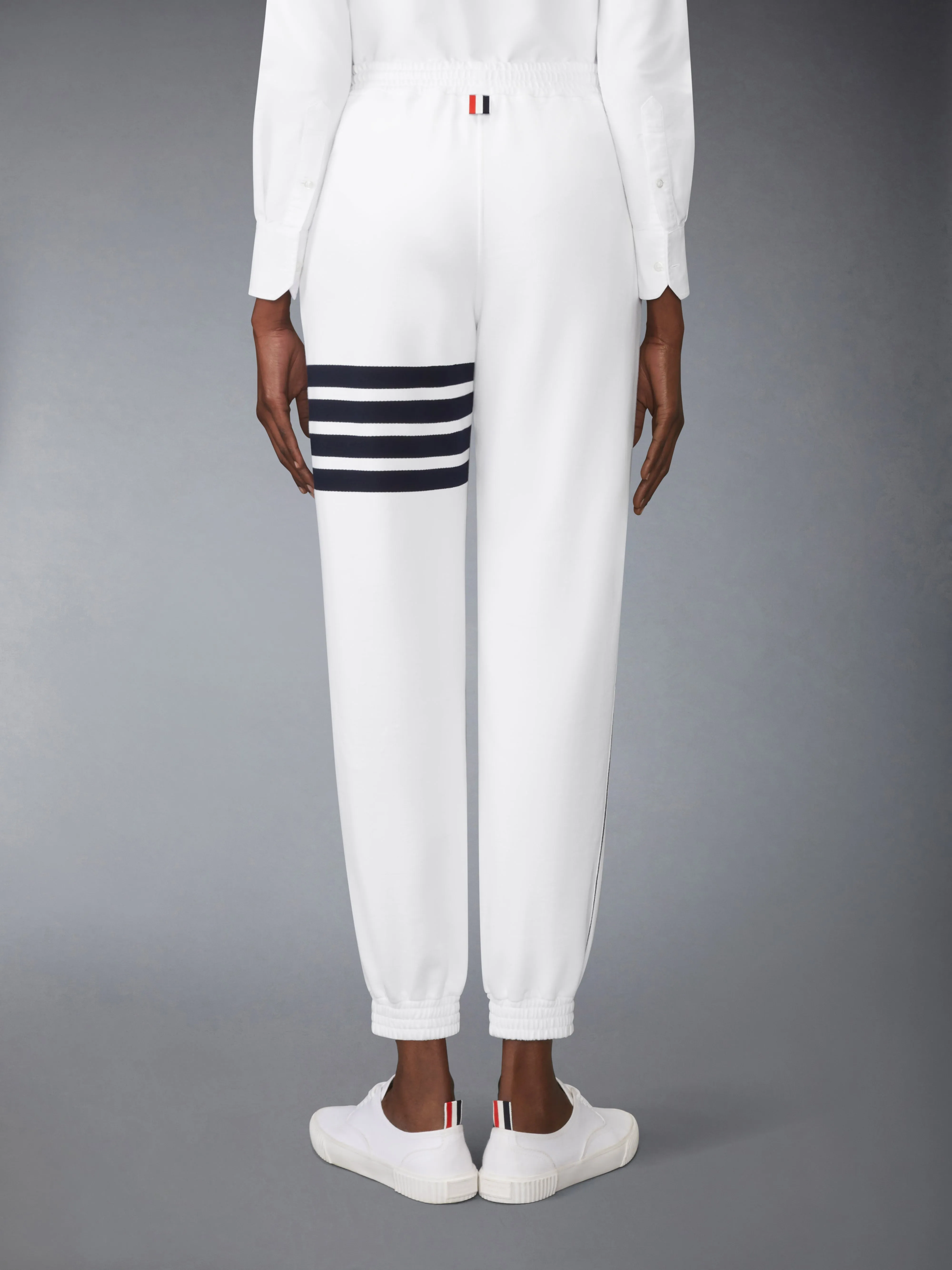 LOOPBACK PIPING 4-BAR SWEATPANT sold by Thom Browne product image thumbnail 3